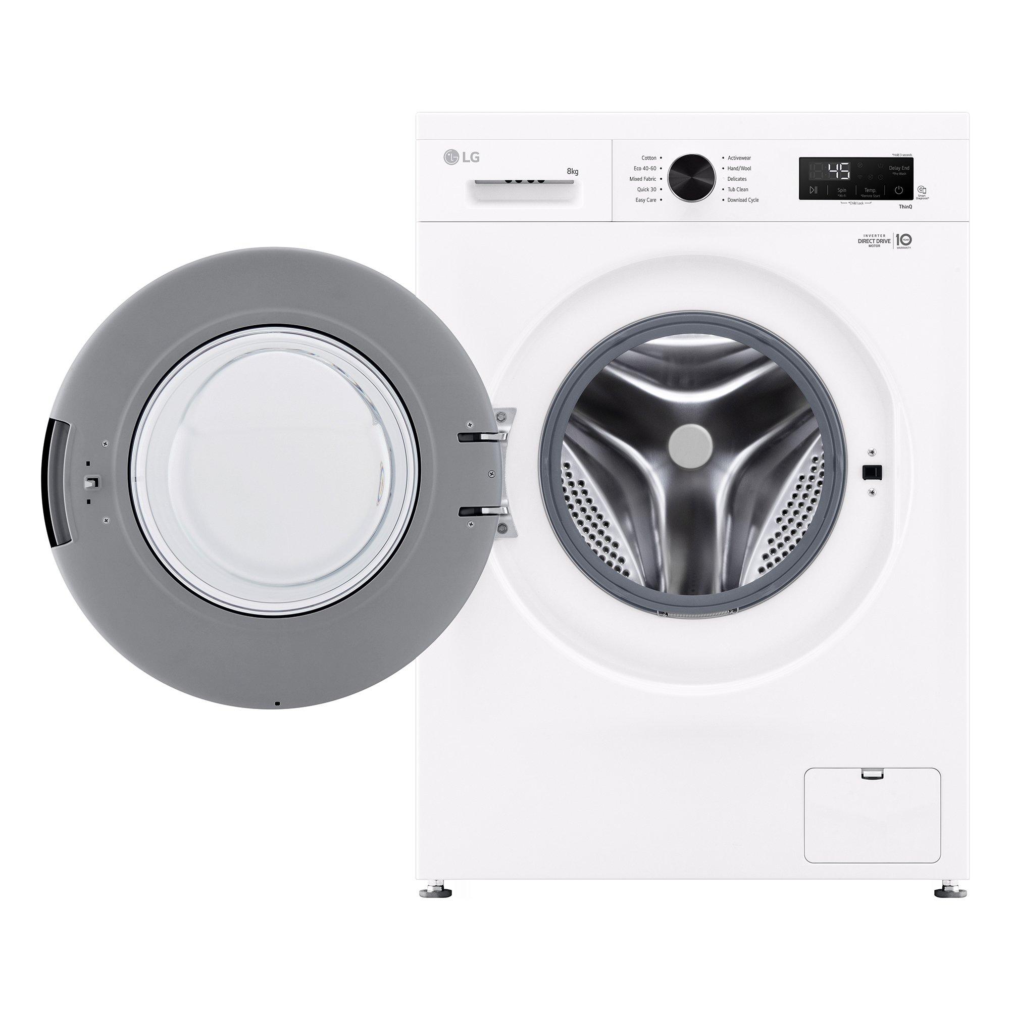 White - LG - X10 Series Direct Drive™ 8kg Washing Machine - 2