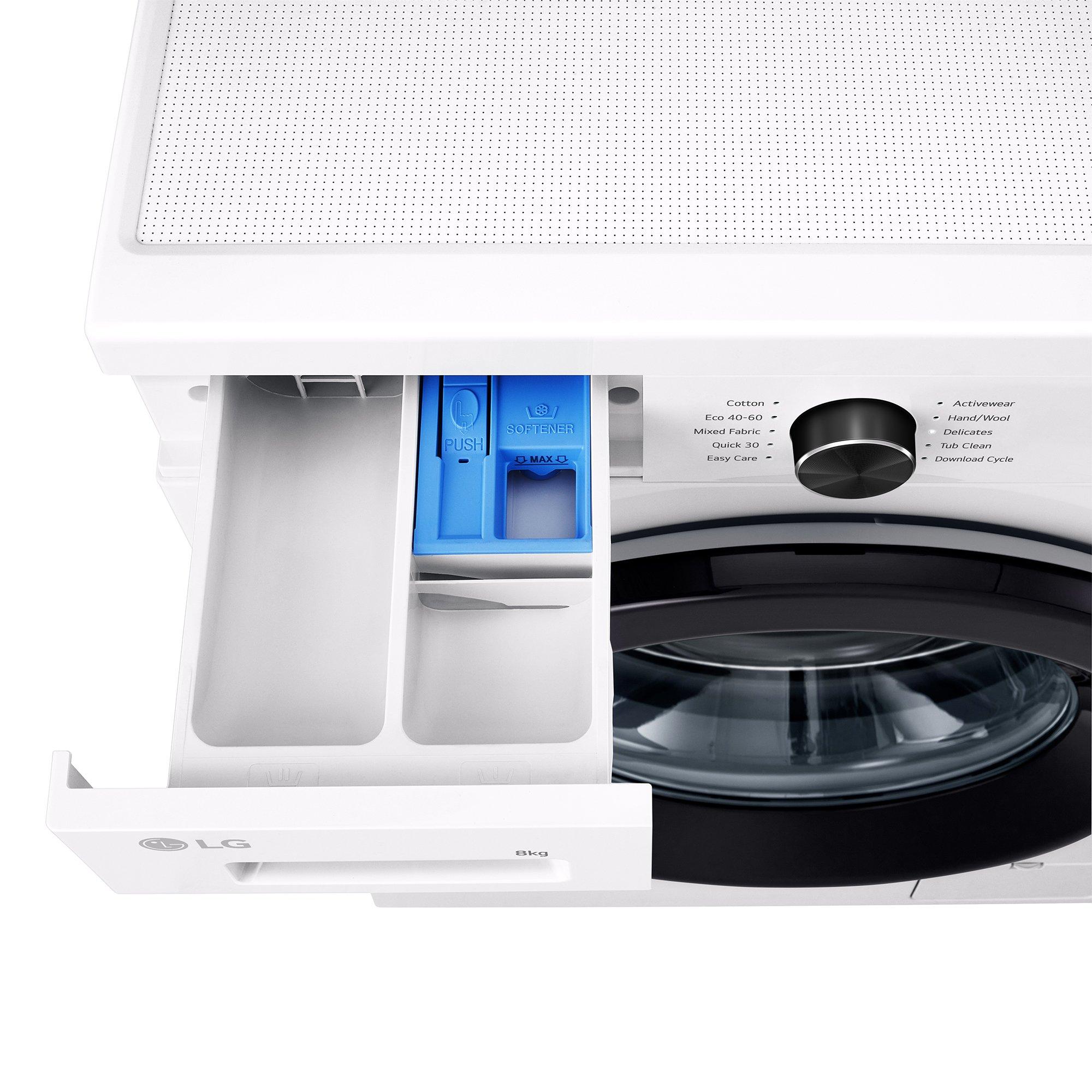White - LG - X10 Series Direct Drive™ 8kg Washing Machine - 6