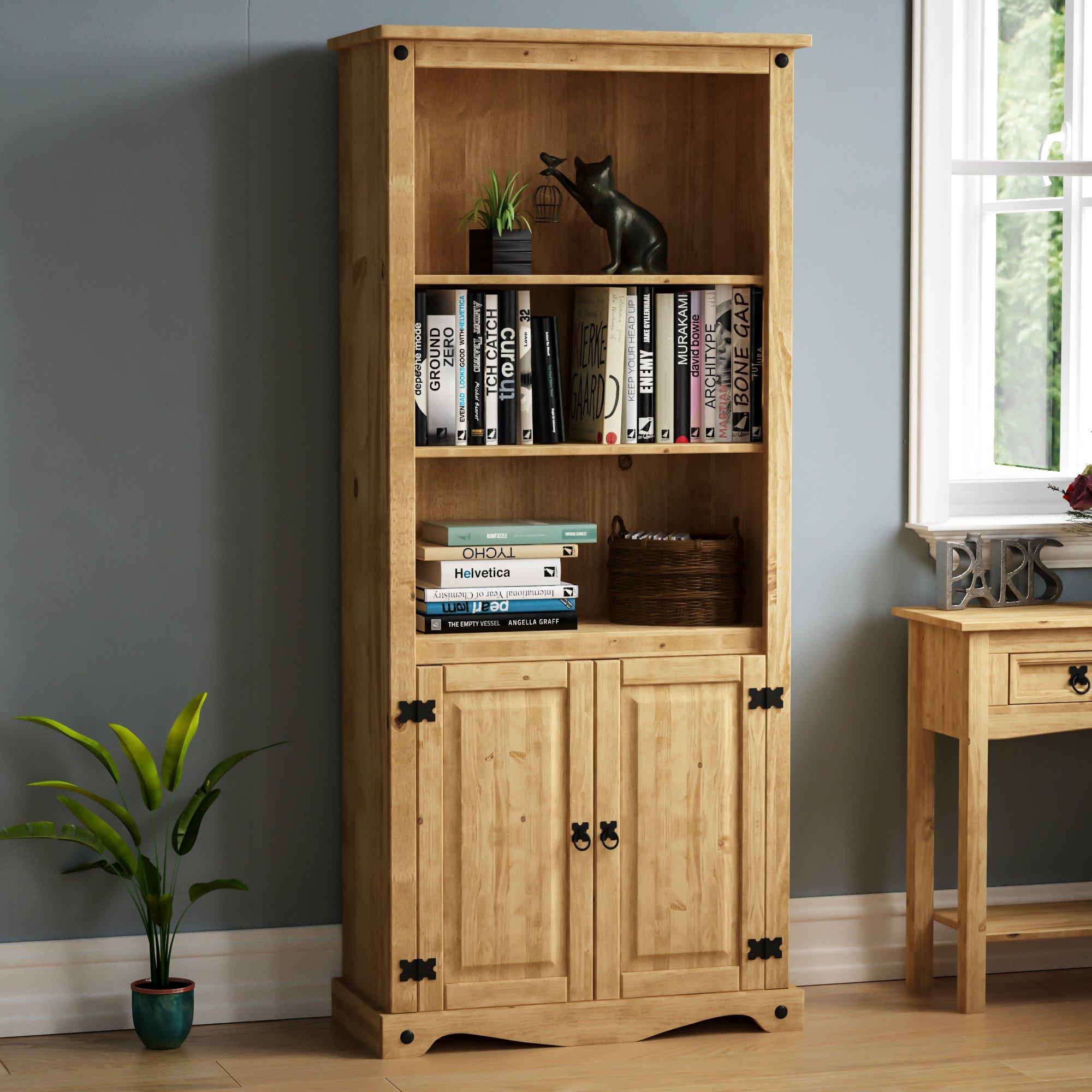 Pine - Lassic - Vida Designs Corona 2 Door Bookcase - 1