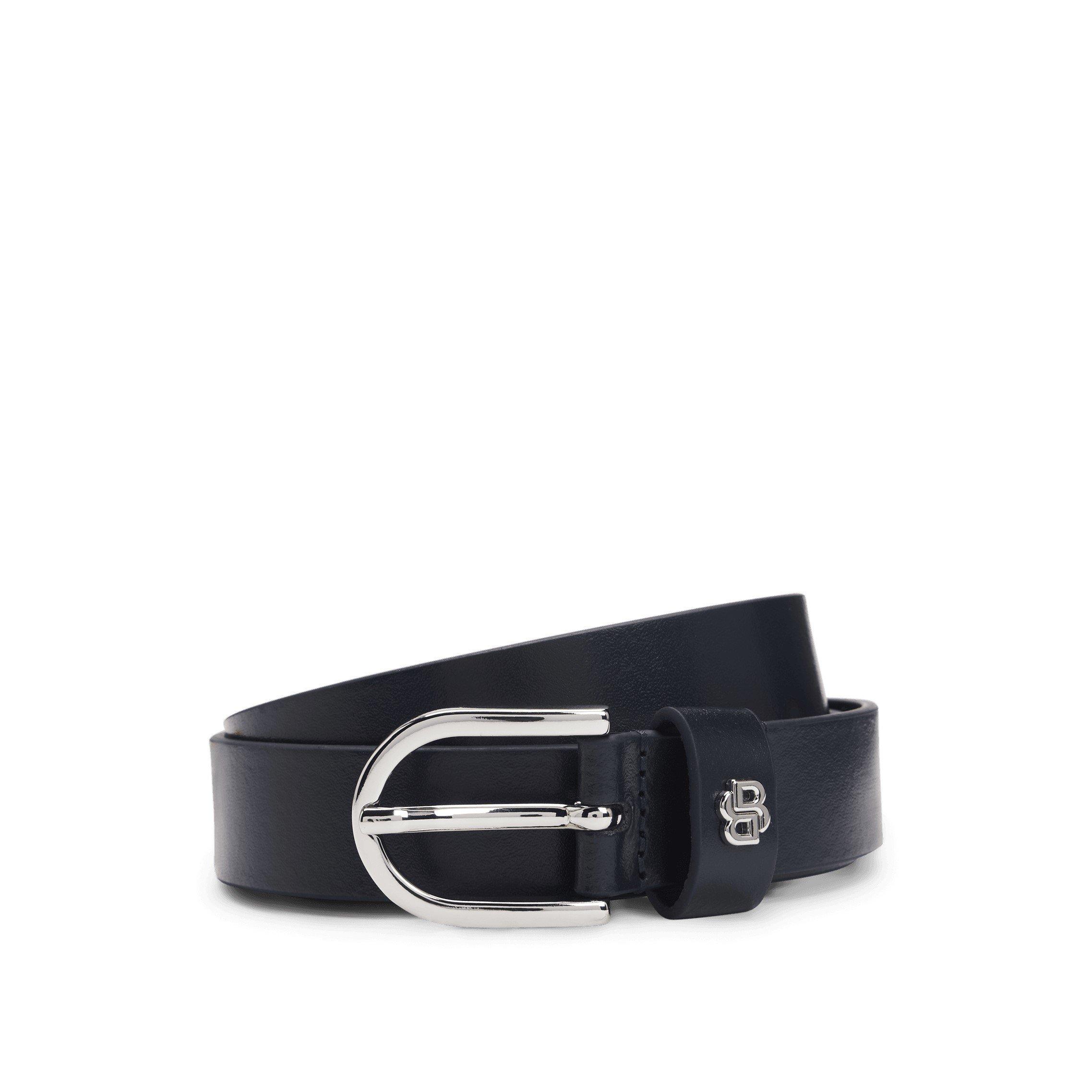 Dark Blue - Boss - Women's Double B Monogram Belt, Polished Finish - 1