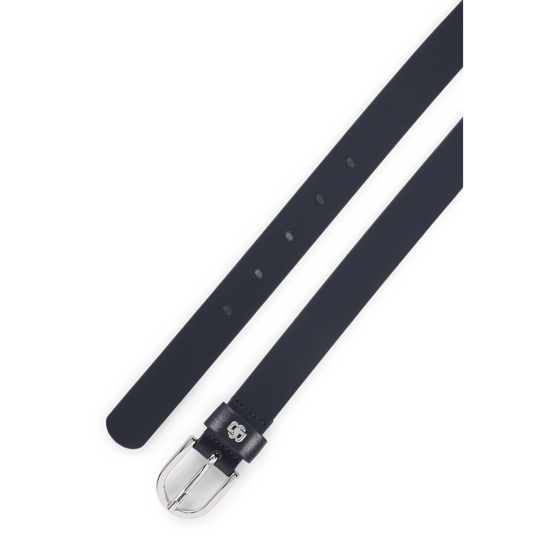 Dark Blue - Boss - Women's Double B Monogram Belt, Polished Finish - 2