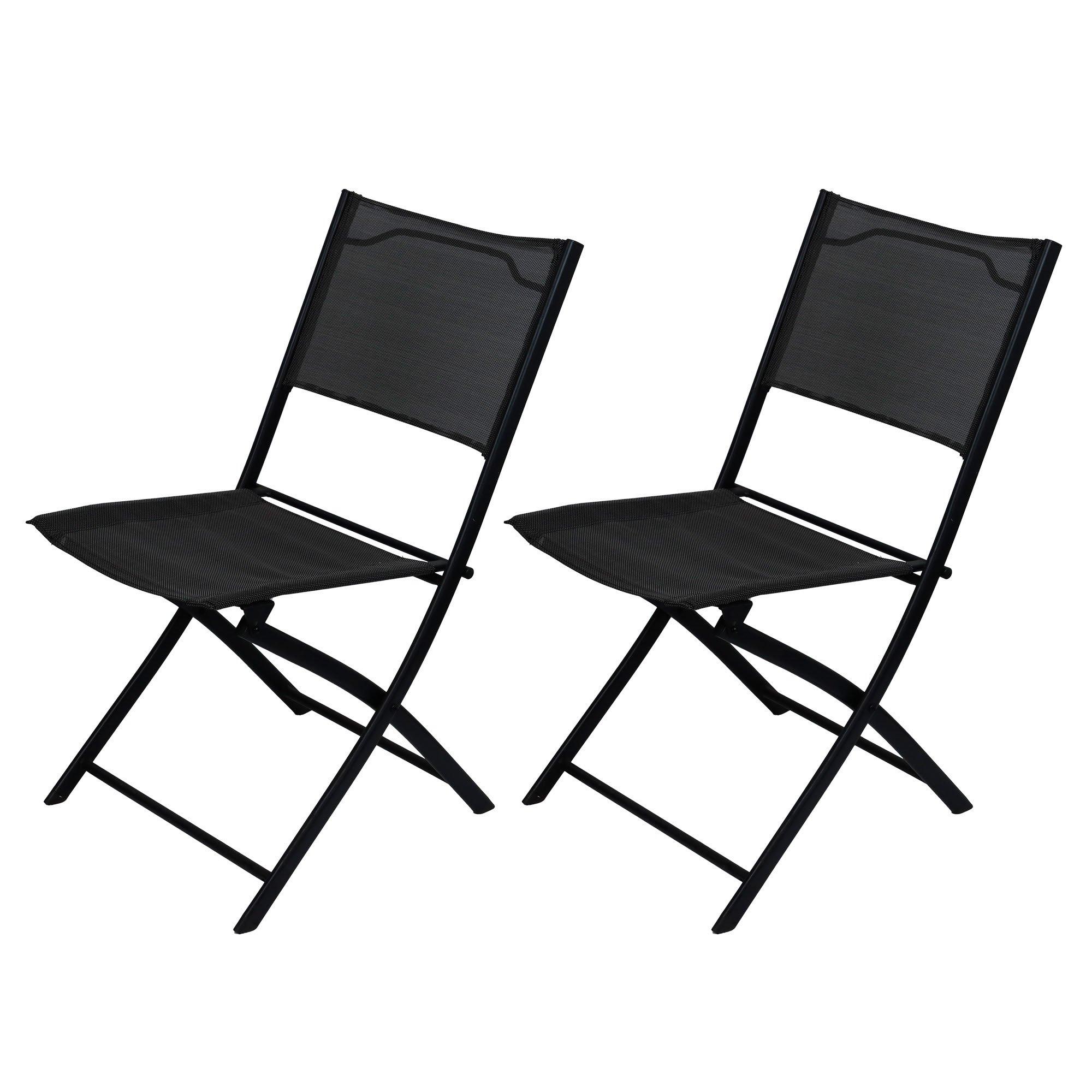 Black - Streetwize - 3 Piece Grey Folding Bistro Set - 3