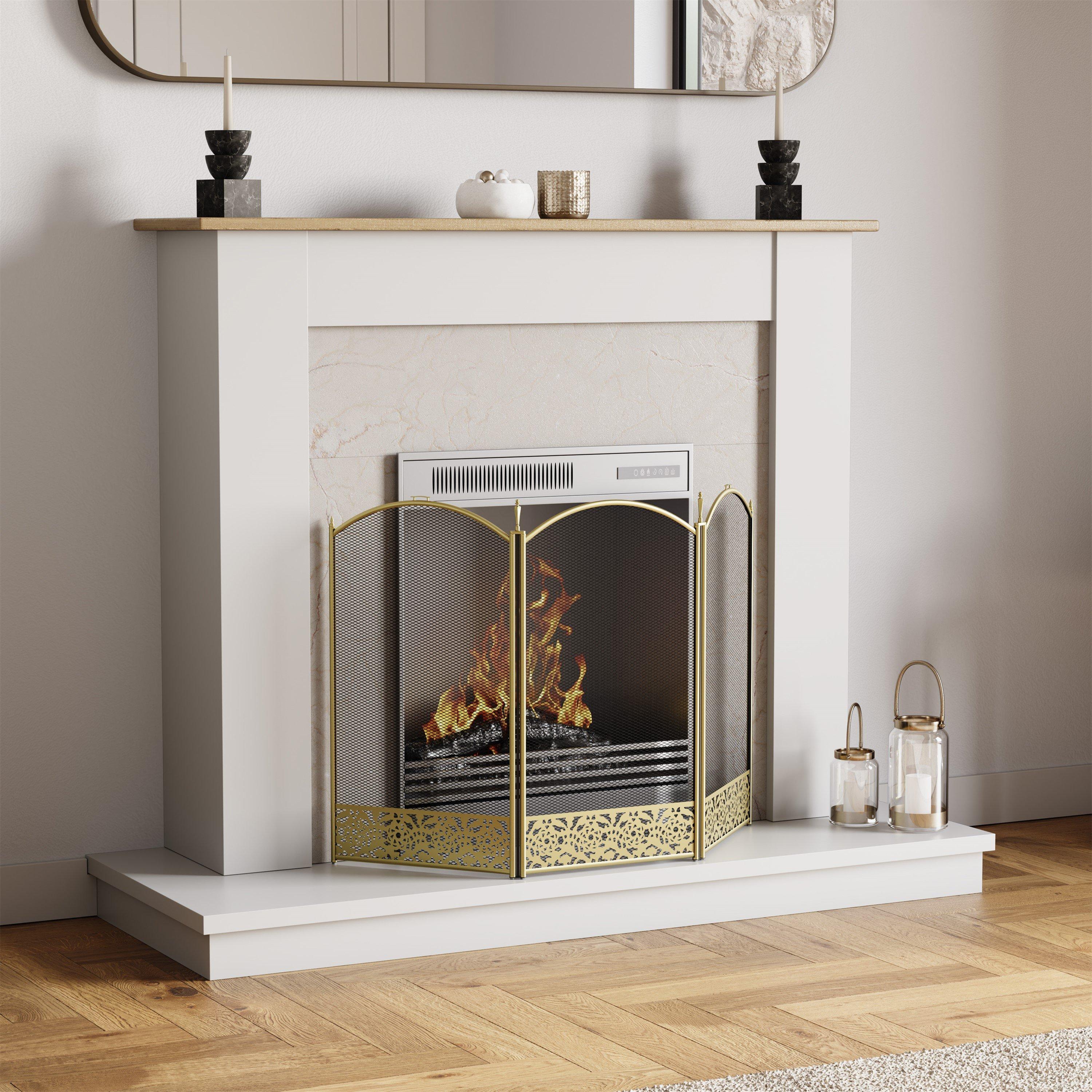 Brass - Lassic - Fire Vida Ingleton 3 Panel Fire Guard Brass - 1