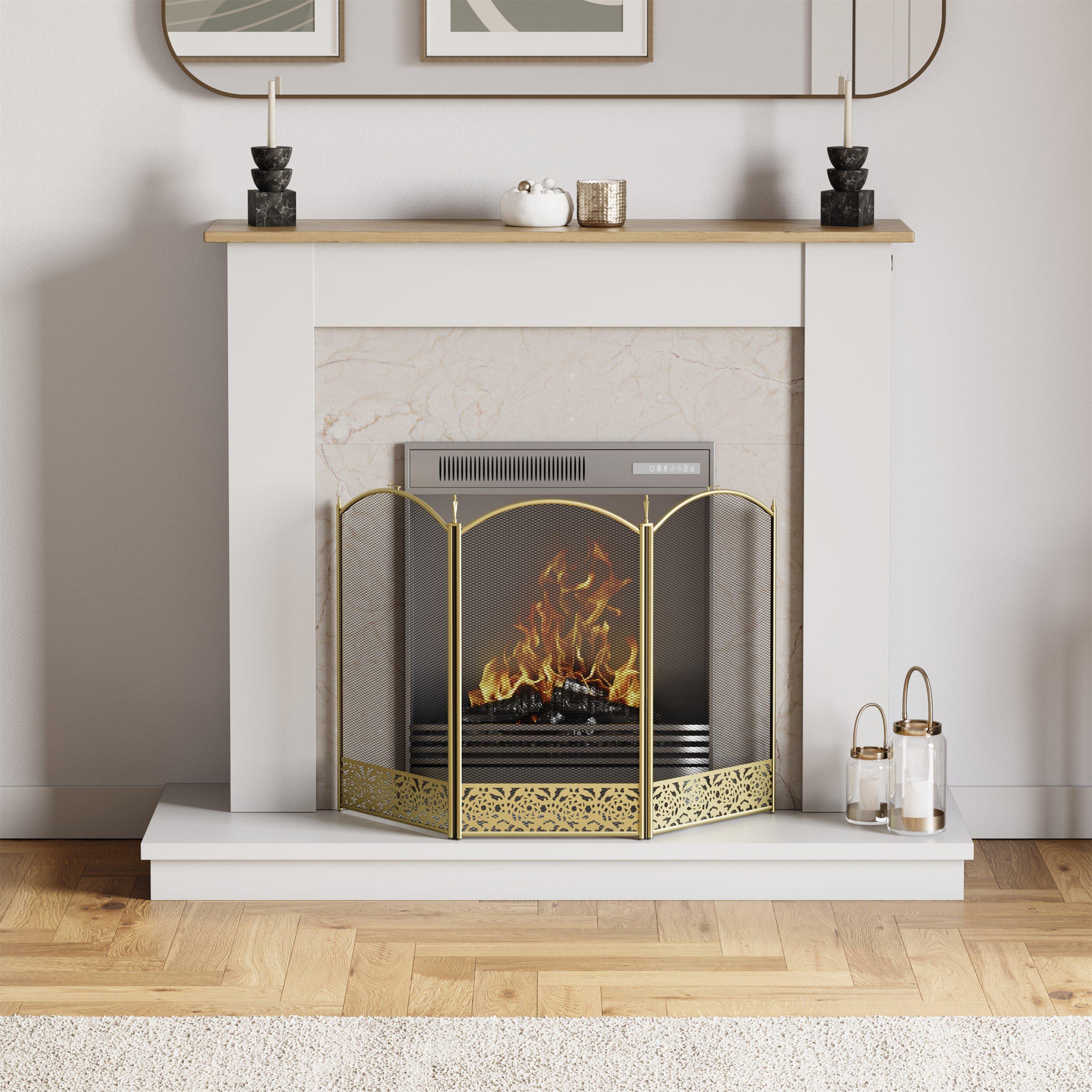 Brass - Lassic - Fire Vida Ingleton 3 Panel Fire Guard Brass - 3