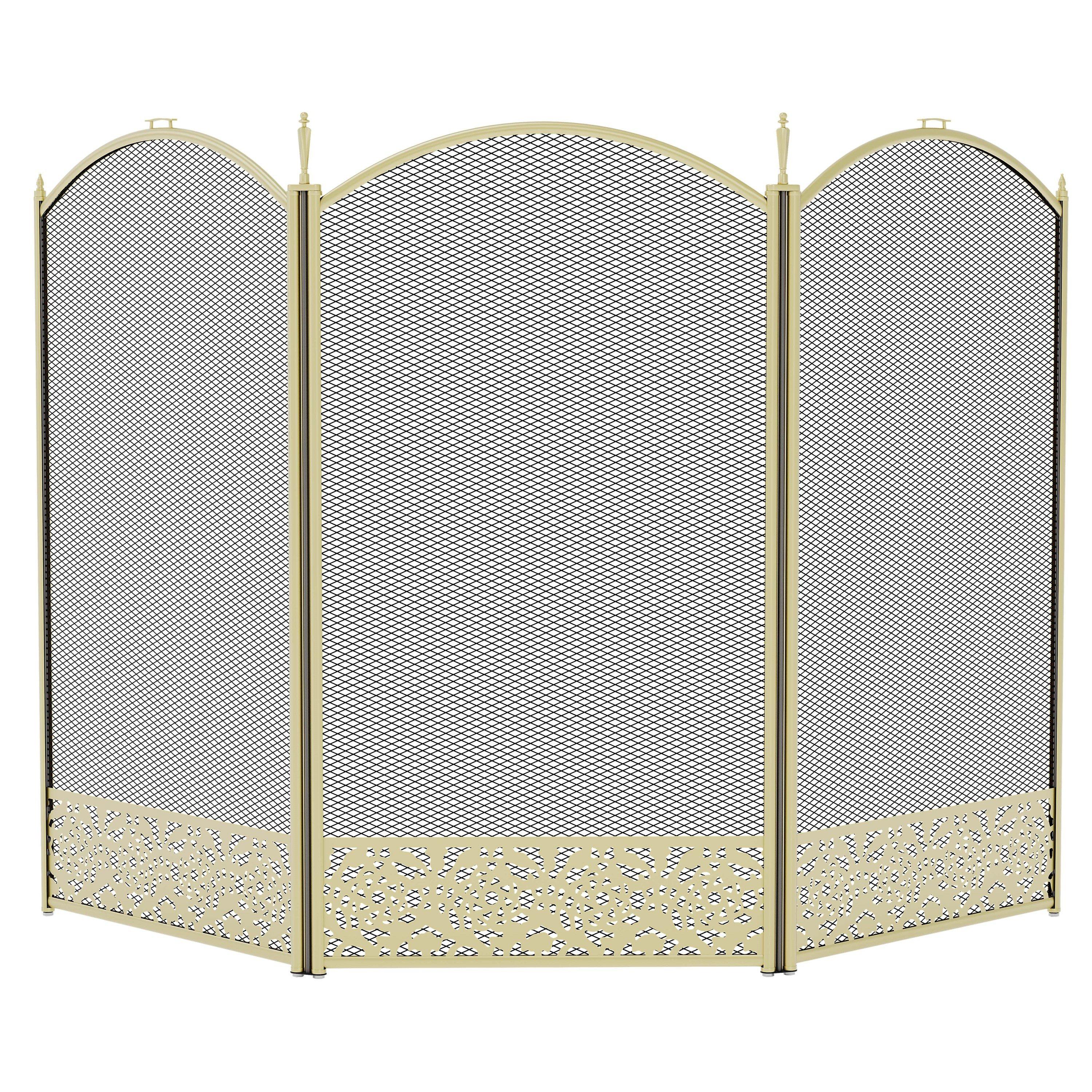 Brass - Lassic - Fire Vida Ingleton 3 Panel Fire Guard Brass - 8