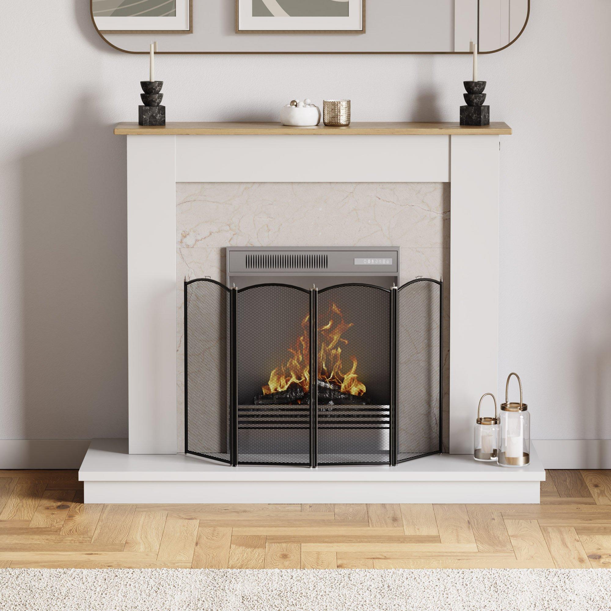 Black - Lassic - Fire Vida Stanton 4 Panel Fire Guard Black - 3