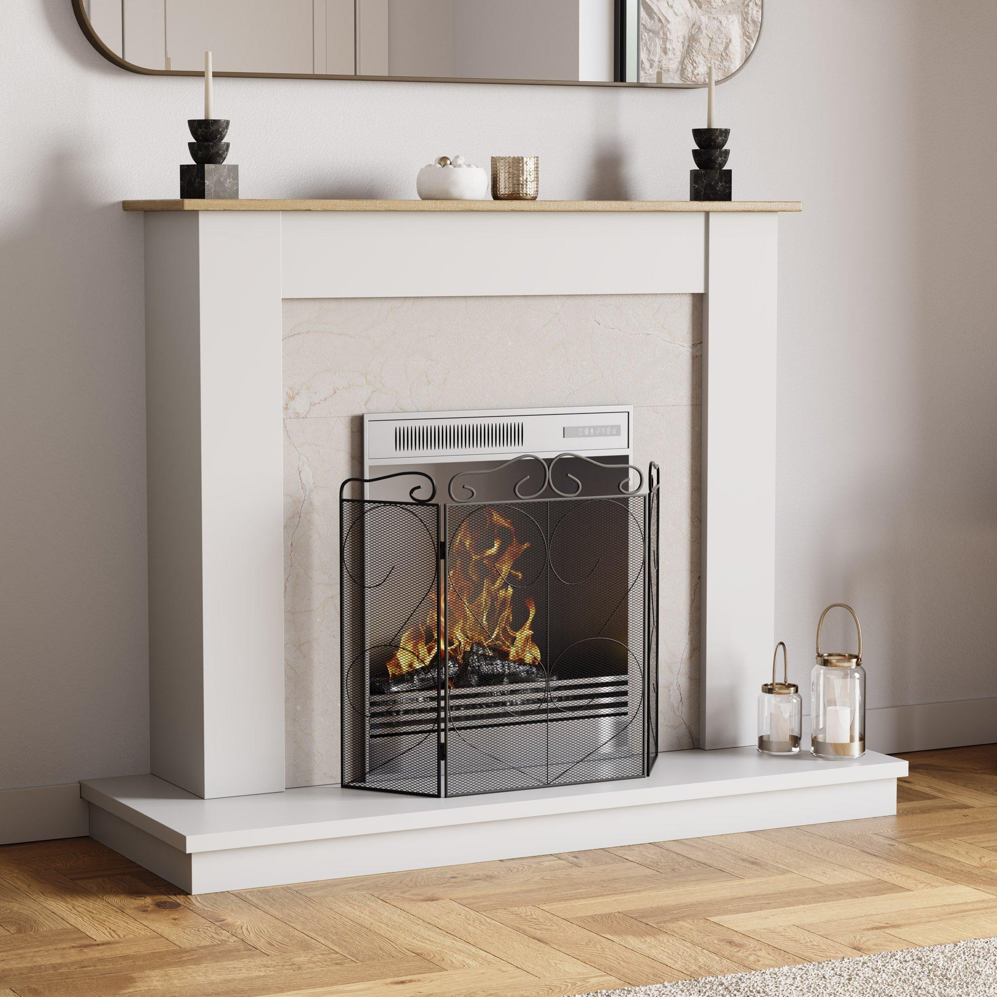 Black - Lassic - Fire Vida Tapton 3 Panel Fire Guard Black - 1