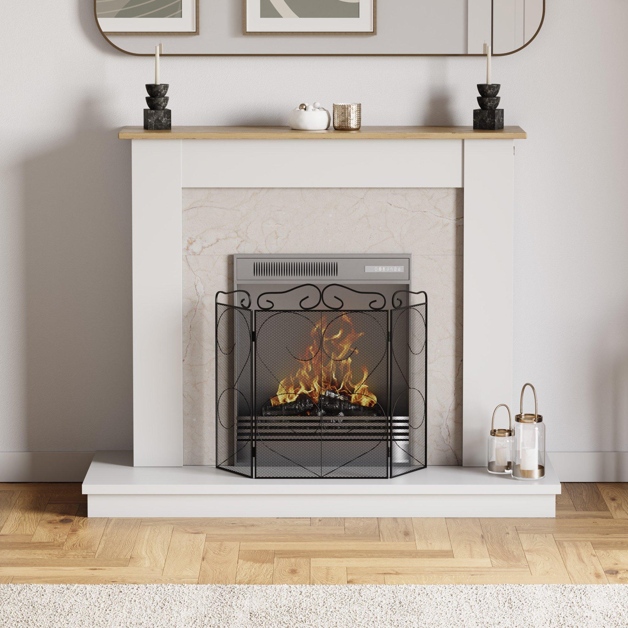 Black - Lassic - Fire Vida Tapton 3 Panel Fire Guard Black - 3