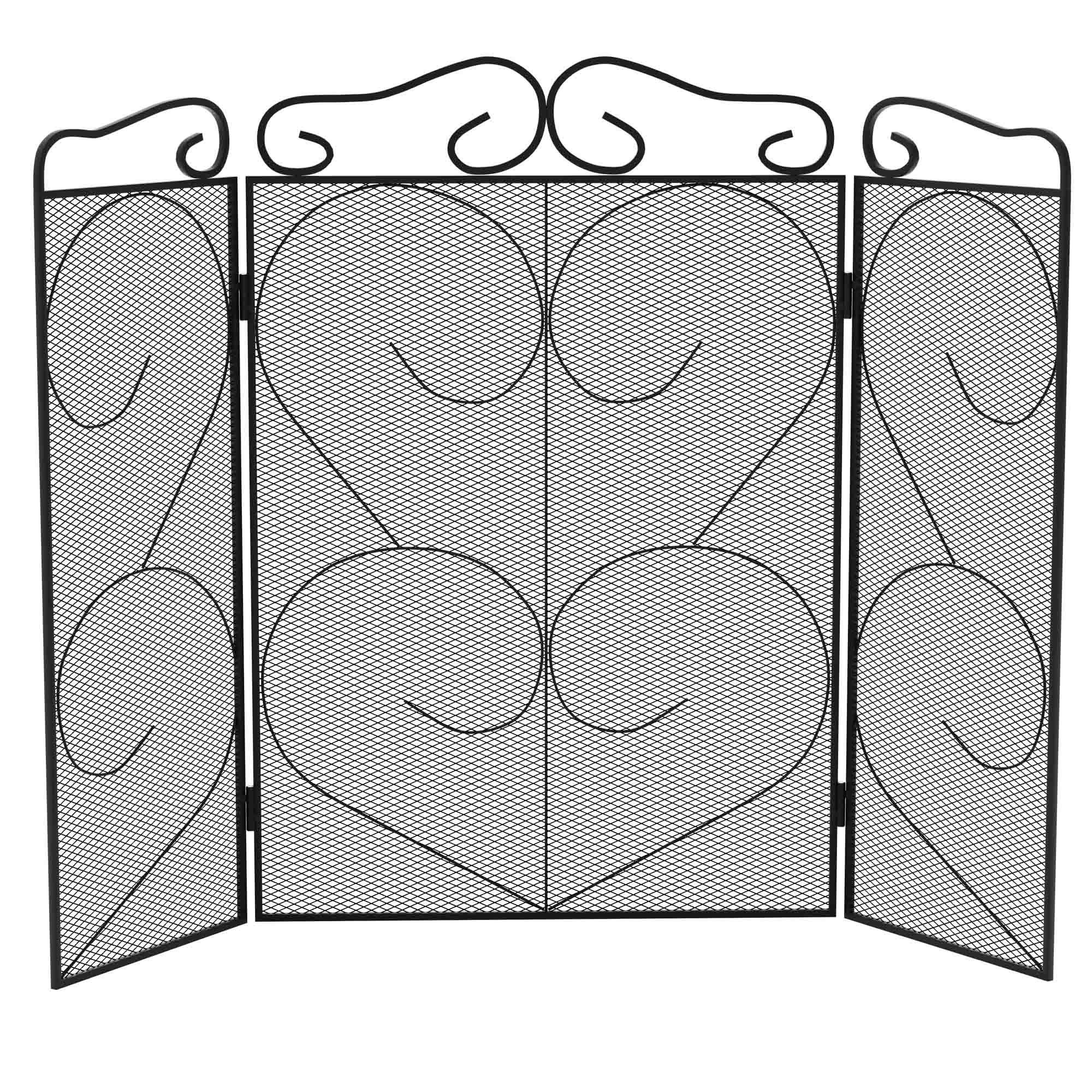 Black - Lassic - Fire Vida Tapton 3 Panel Fire Guard Black - 8