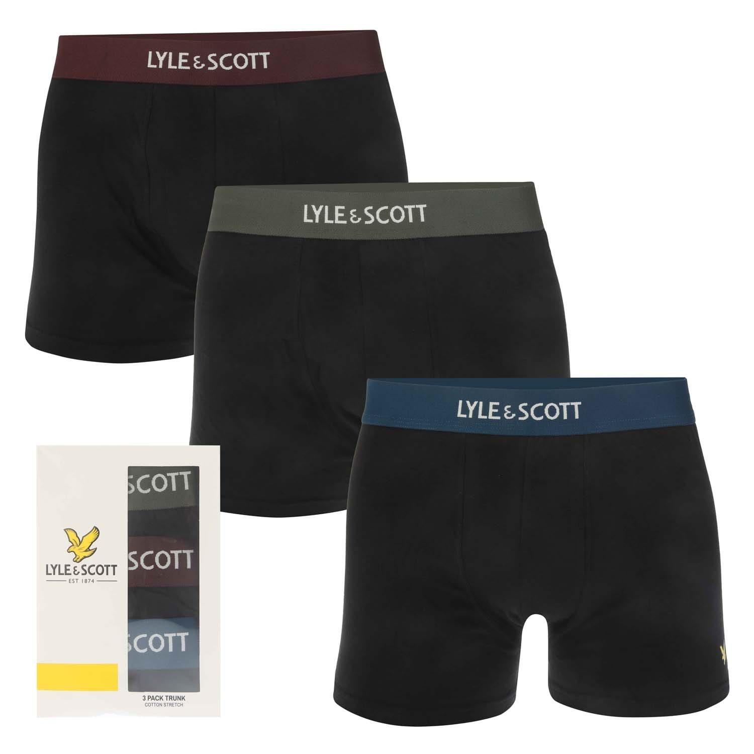 Black - Lyle and Scott - Devon 3 Pack Boxer Shorts - 1