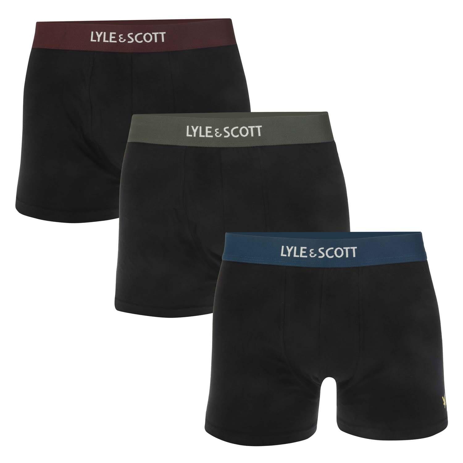 Black - Lyle and Scott - Devon 3 Pack Boxer Shorts - 2