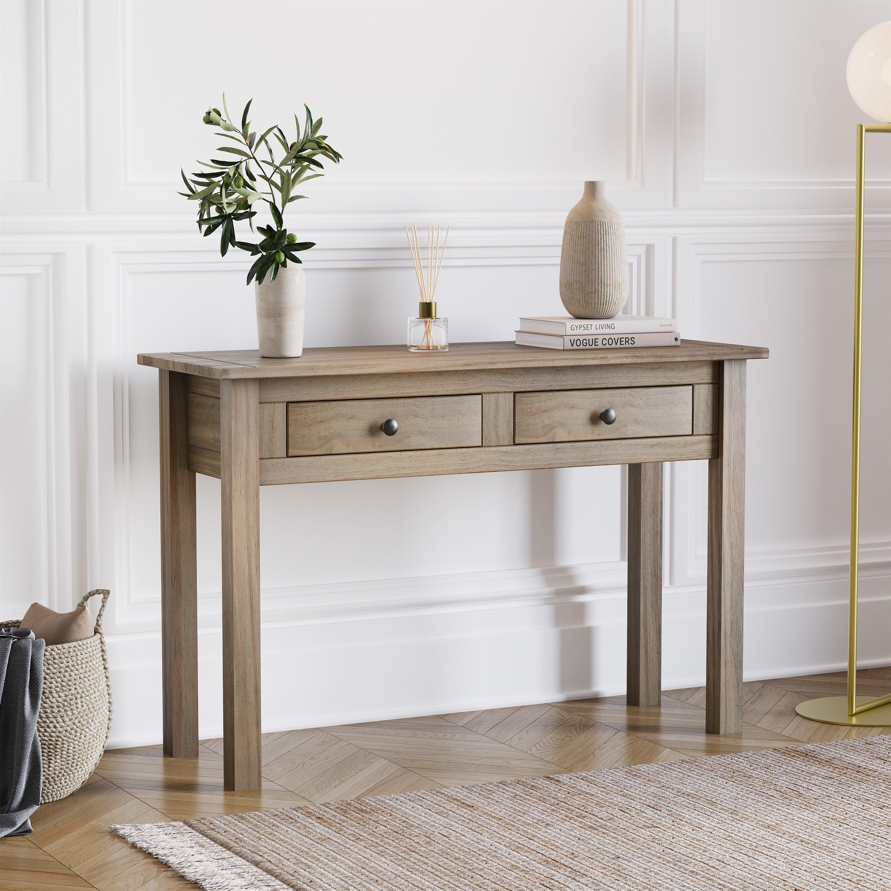 Lassic  Vida Designs Panama 2 Drawer Console Table - Pine - 2 Drawer