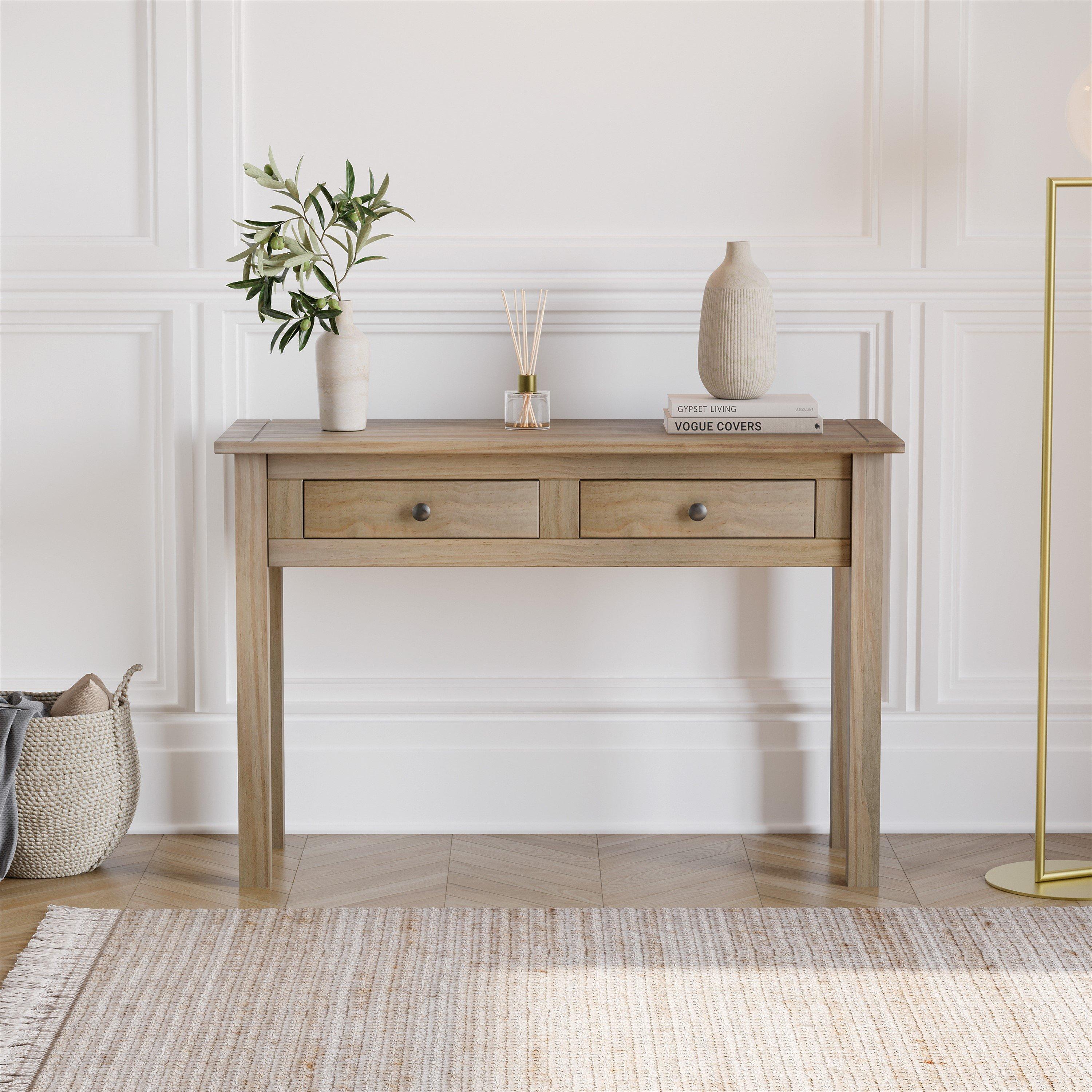 Pine - Lassic - Vida Designs Panama 2 Drawer Console Table - 3