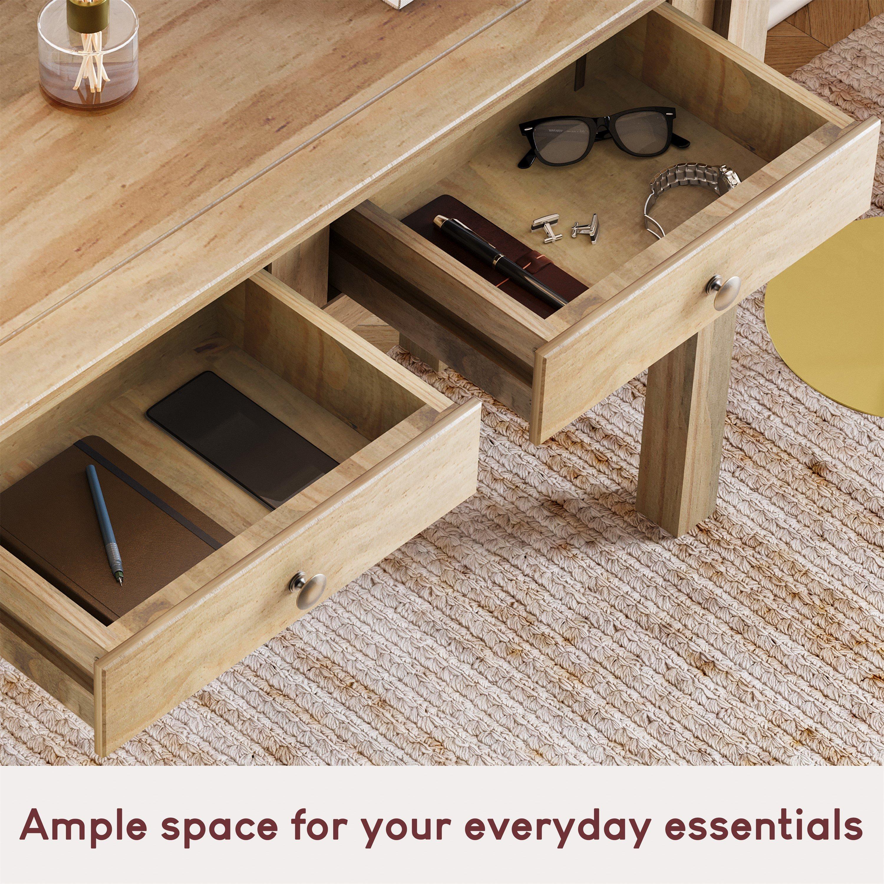 Pine - Lassic - Vida Designs Panama 2 Drawer Console Table - 5