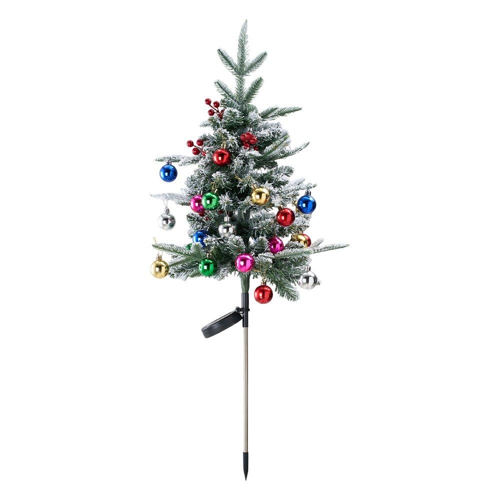 Green - LIFE IDEAS - Christmas Tree Ground Stake with Solar Light - 1