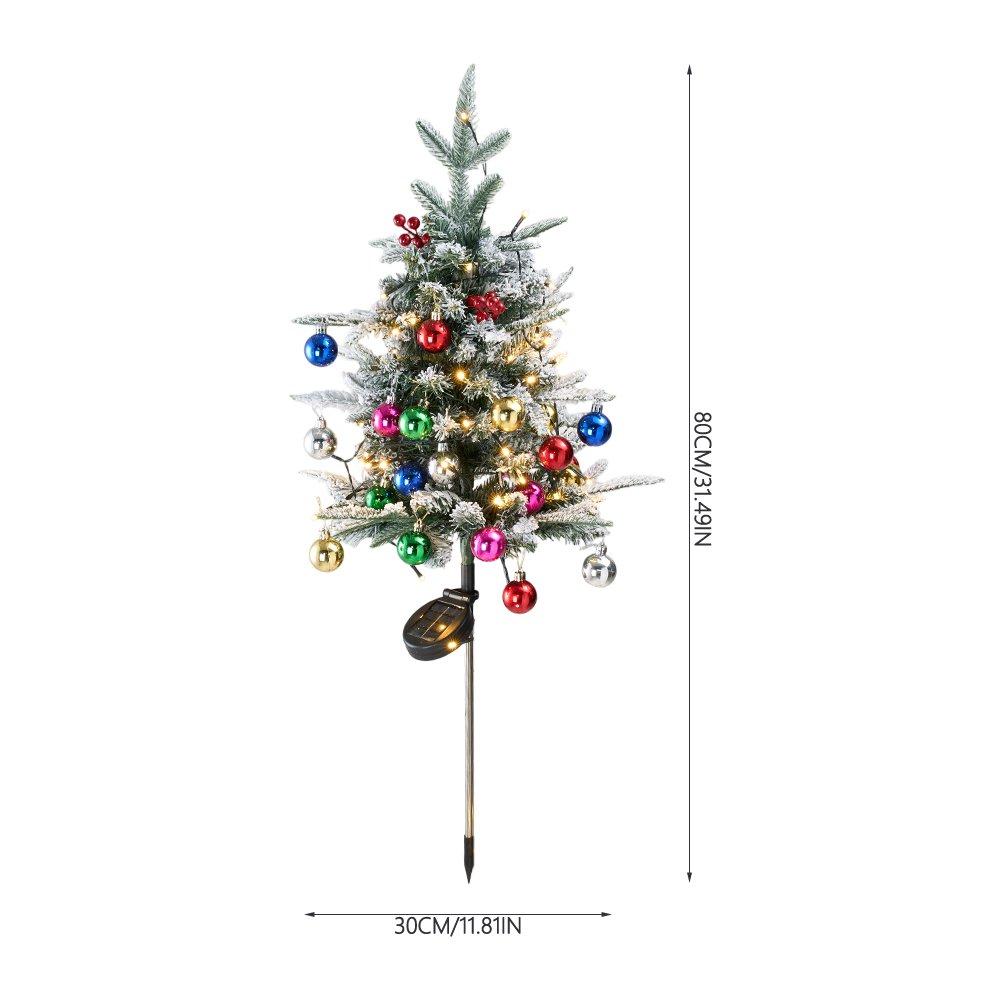 Green - LIFE IDEAS - Christmas Tree Ground Stake with Solar Light - 2