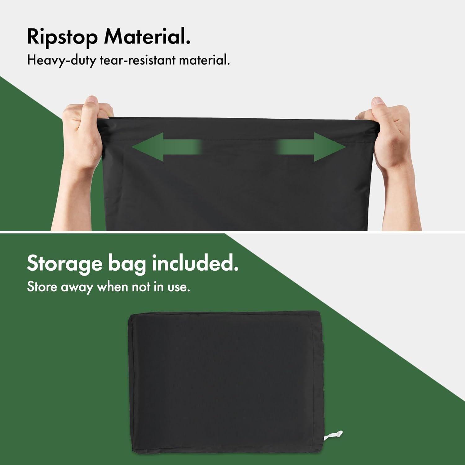 Black - VonHaus - Medium BBQ Grill Cover- 152(w) x67(d) x124.5(h) - 6