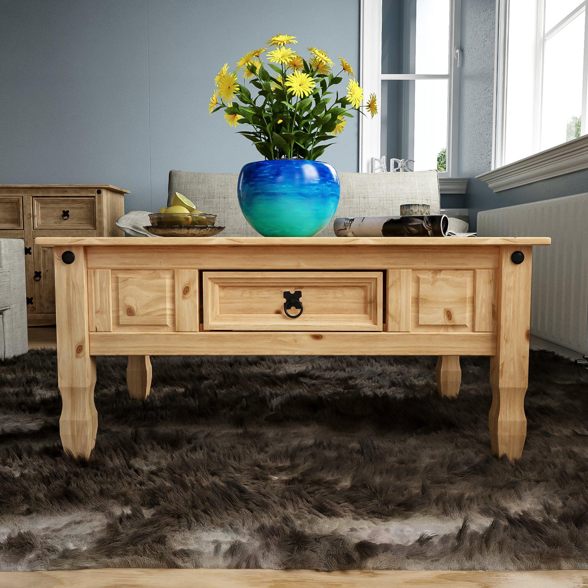 Pine - Lassic - Vida Designs Corona 1 Drawer Coffee Table - 2