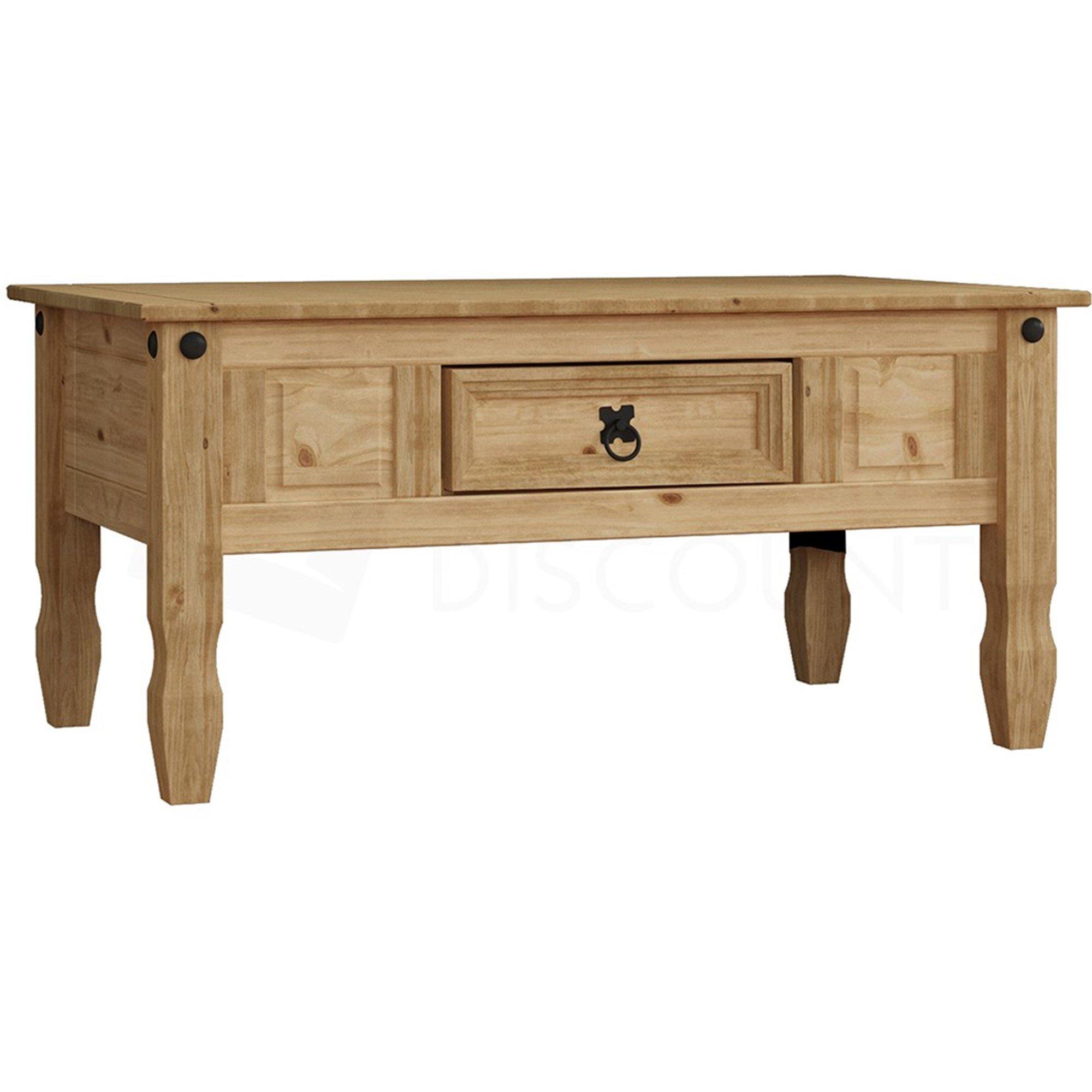 Pine - Lassic - Vida Designs Corona 1 Drawer Coffee Table - 7