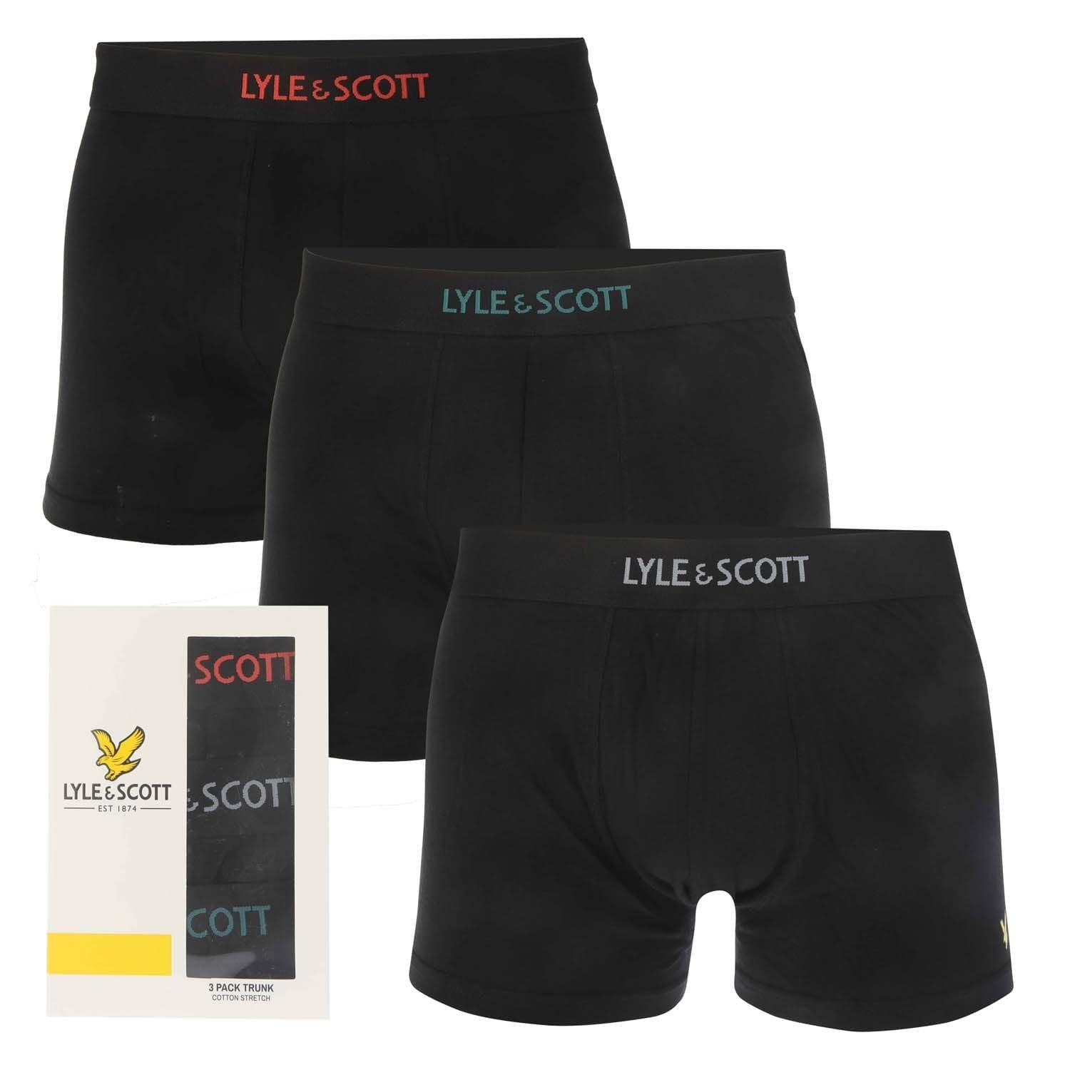 Black - Lyle and Scott - Devon 3 Pack Boxer Shorts - 1