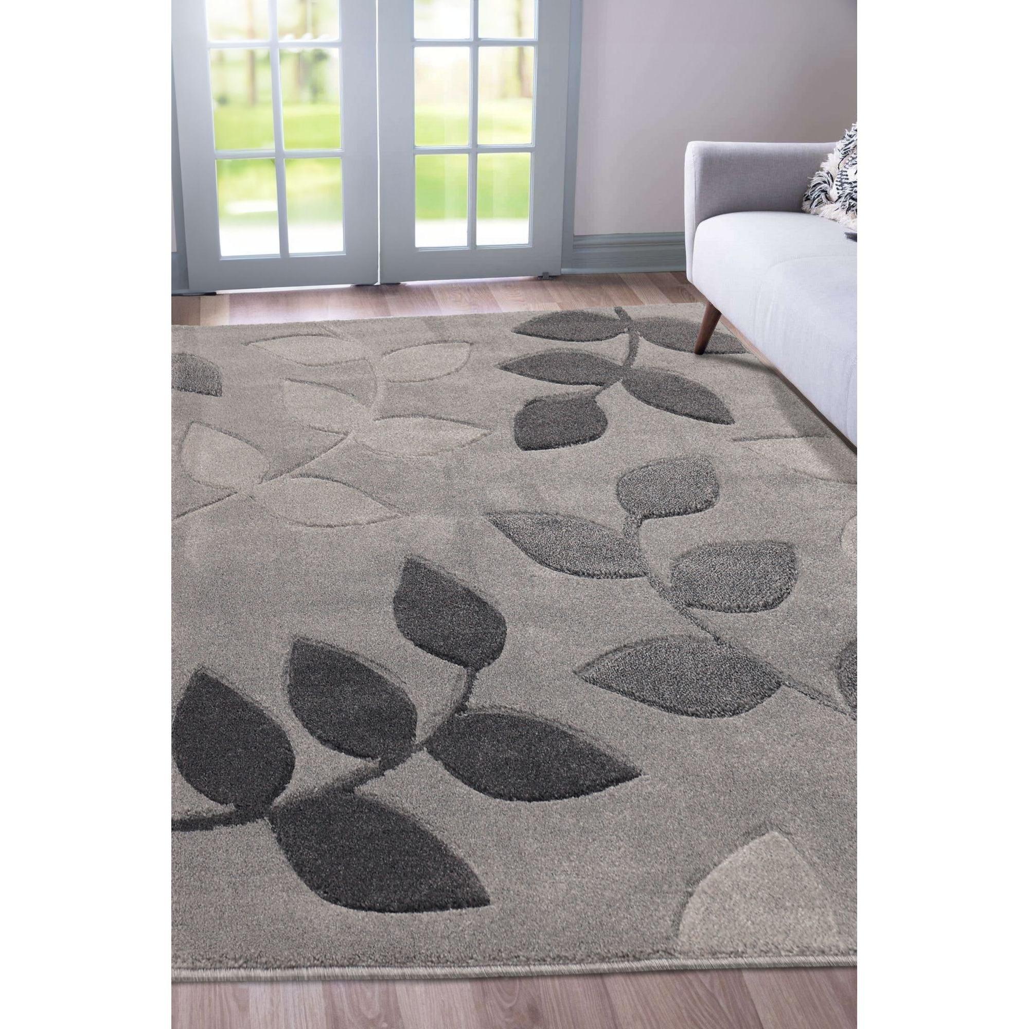 Grey - Homemaker - Newport Leaf Rug Grey - 1