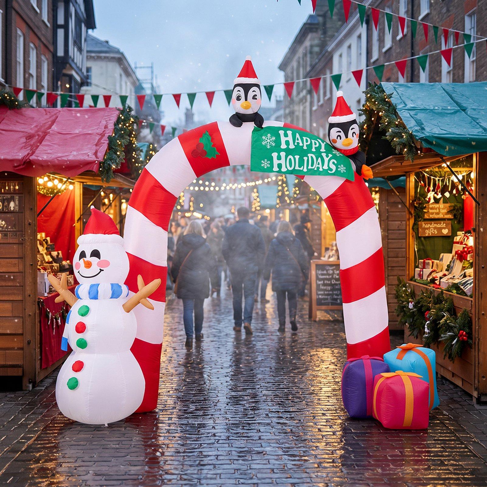 Multi - LIFE IDEAS - Christmas Candy Inflatable Archway - 10