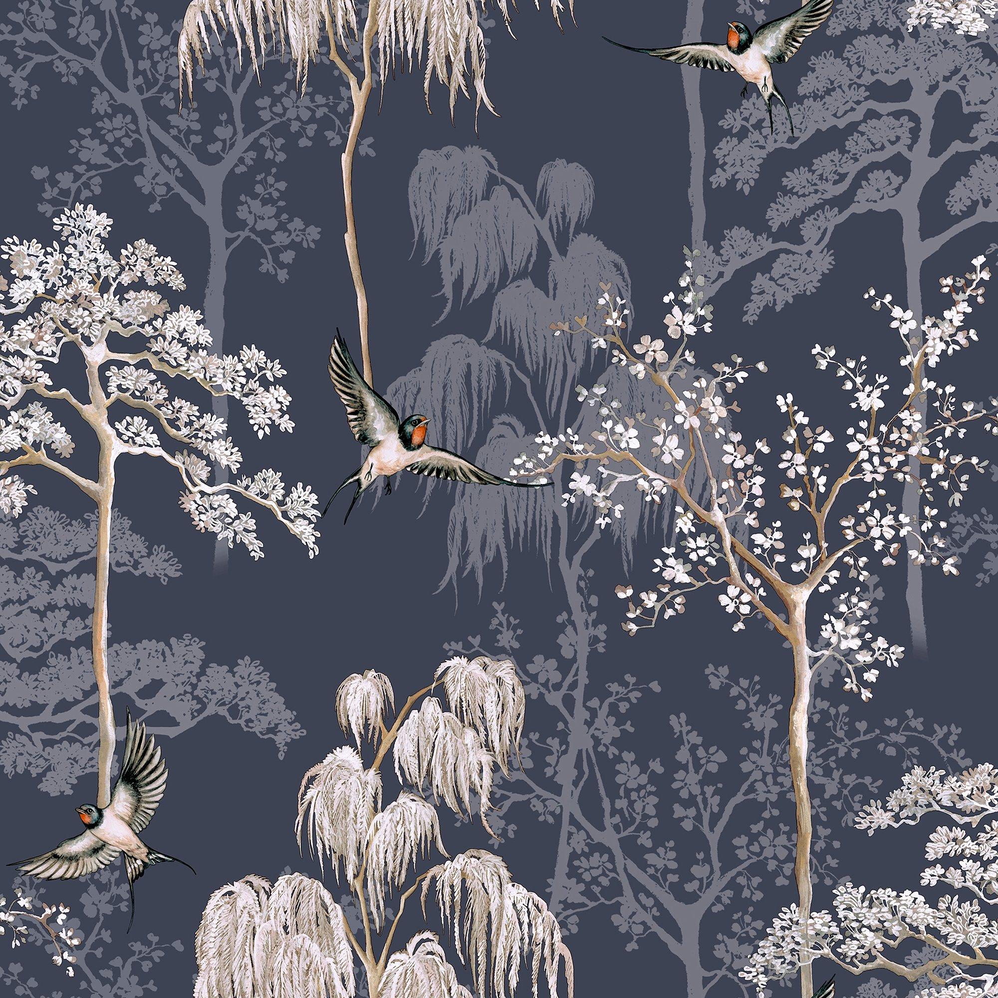 Navy - Arthouse - Japanese Garden Blue sw12 - 1