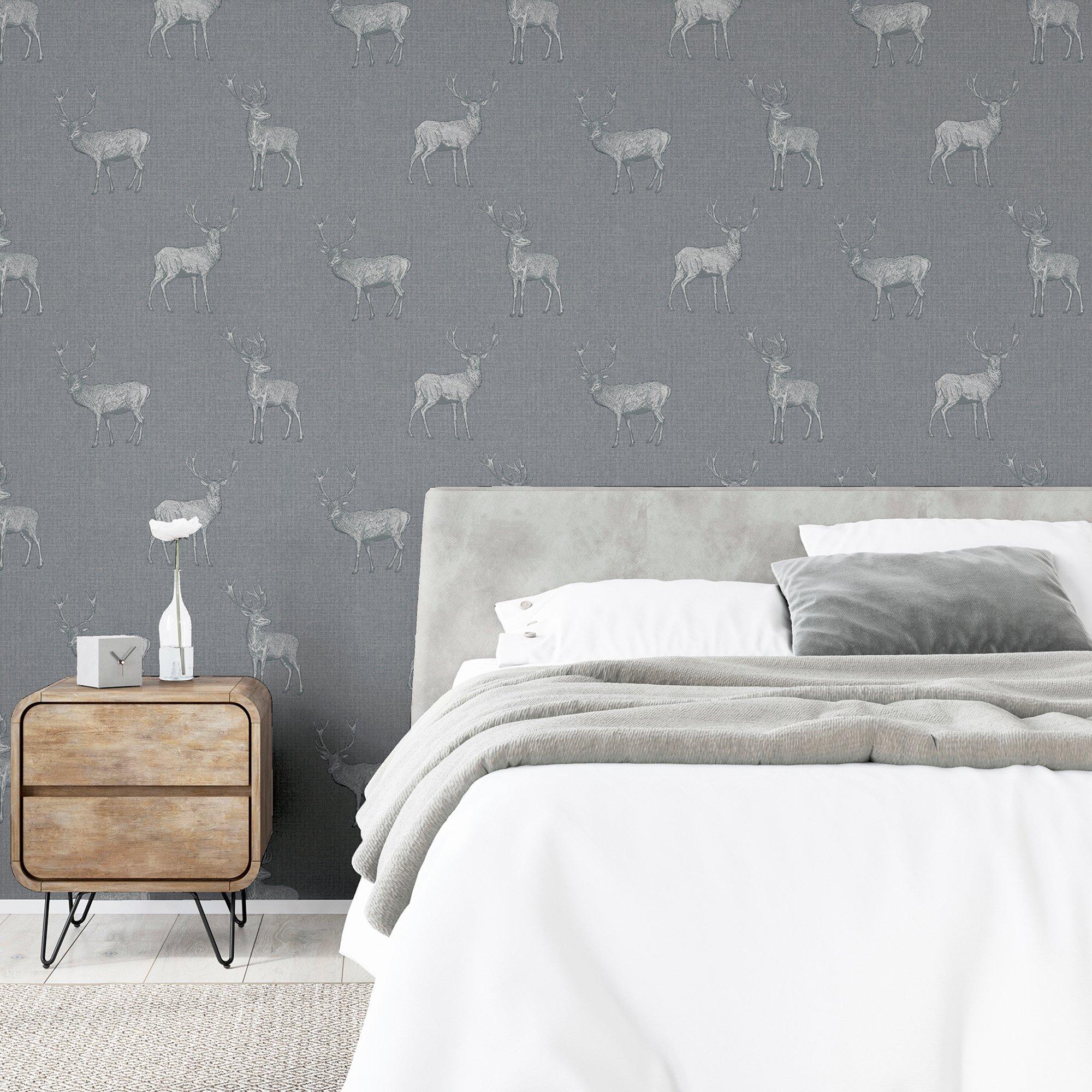 Grey & Silver - Arthouse - Heritage Stag Grey/Silver sw12 - 7