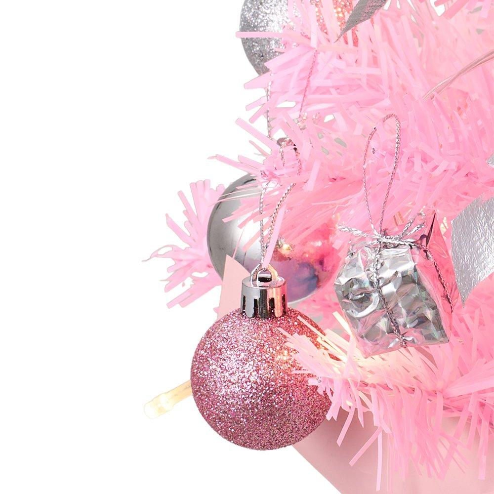 Pink - LIFE IDEAS - Mini Christmas Tree with Lights - 4