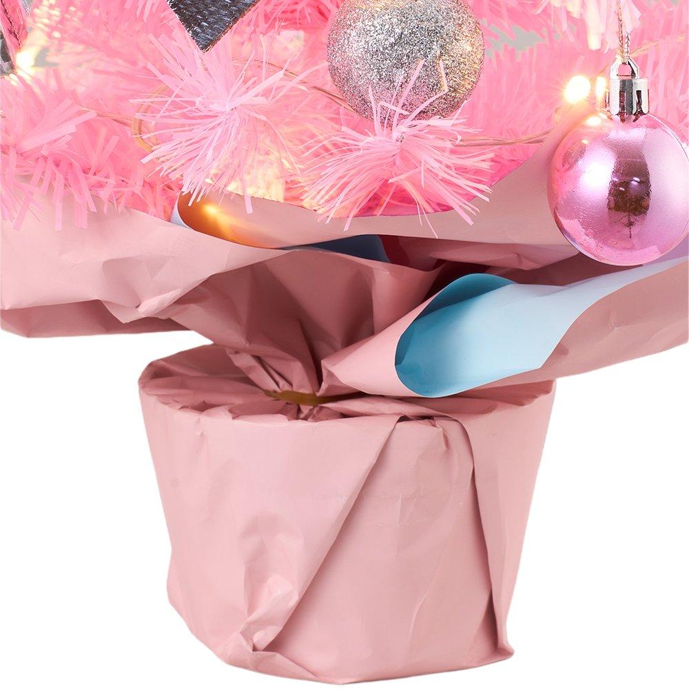 Pink - LIFE IDEAS - Mini Christmas Tree with Lights - 5