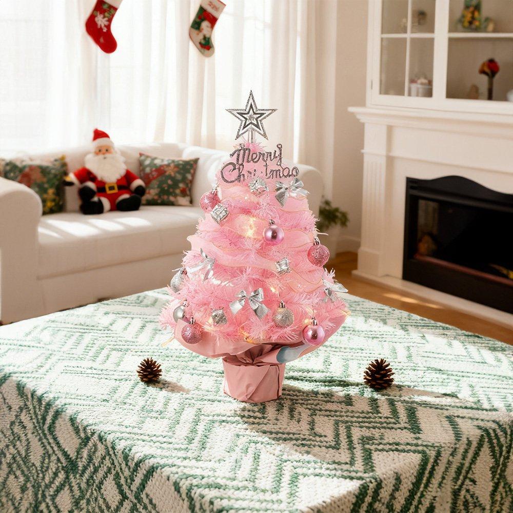 Pink - LIFE IDEAS - Mini Christmas Tree with Lights - 7