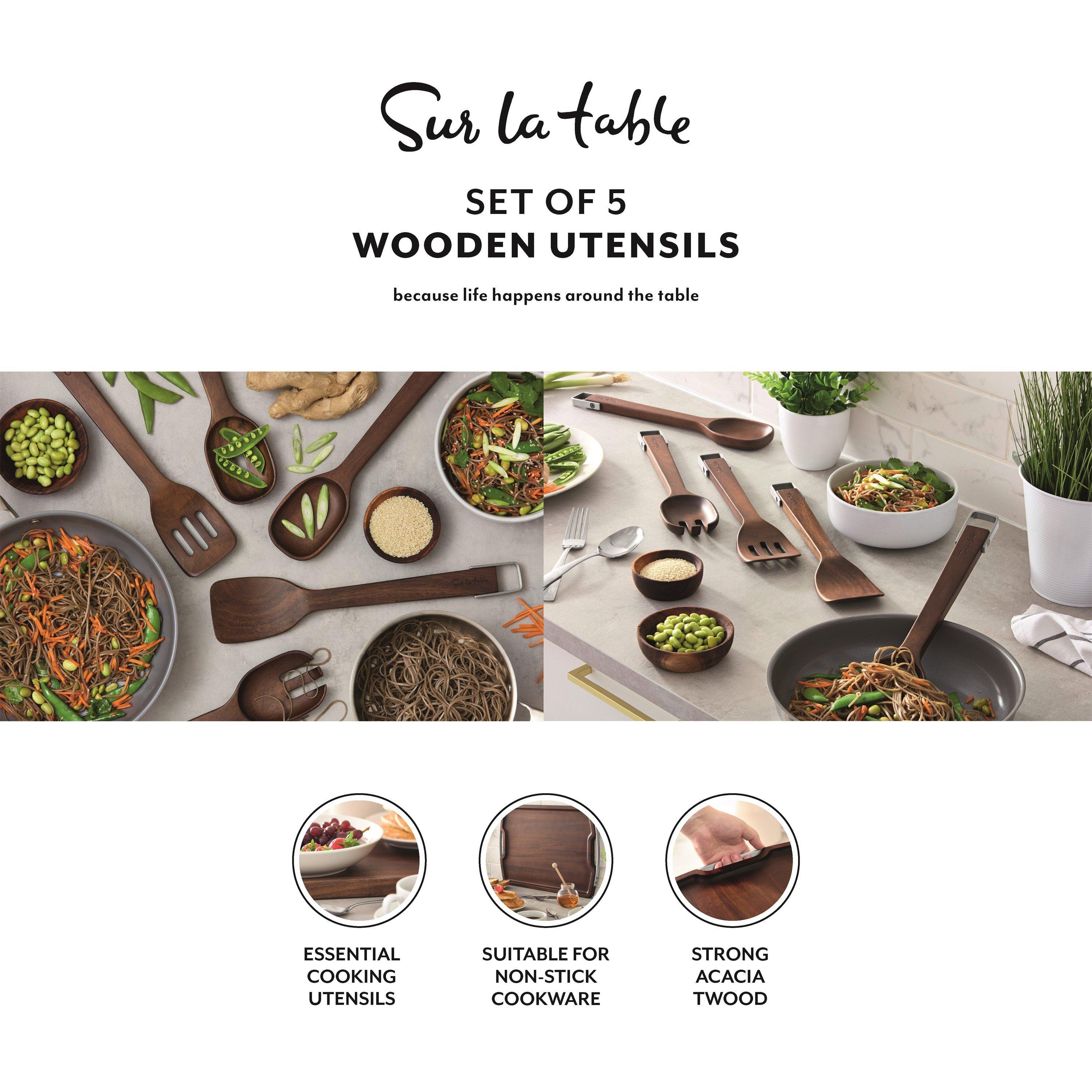 Walnut - SURLATABLE - Set of 5 Wooden Utensils - 2