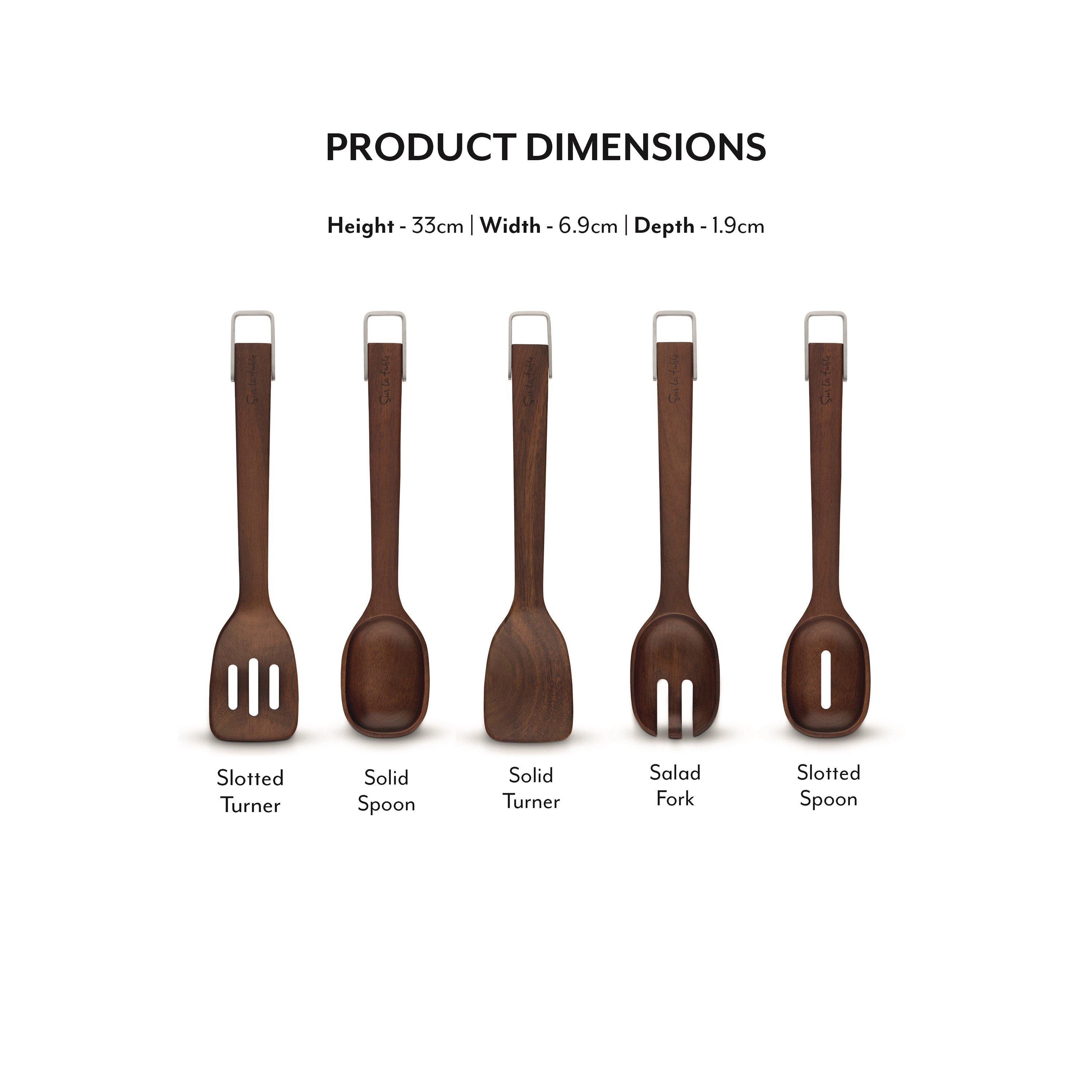 Walnut - SURLATABLE - Set of 5 Wooden Utensils - 6