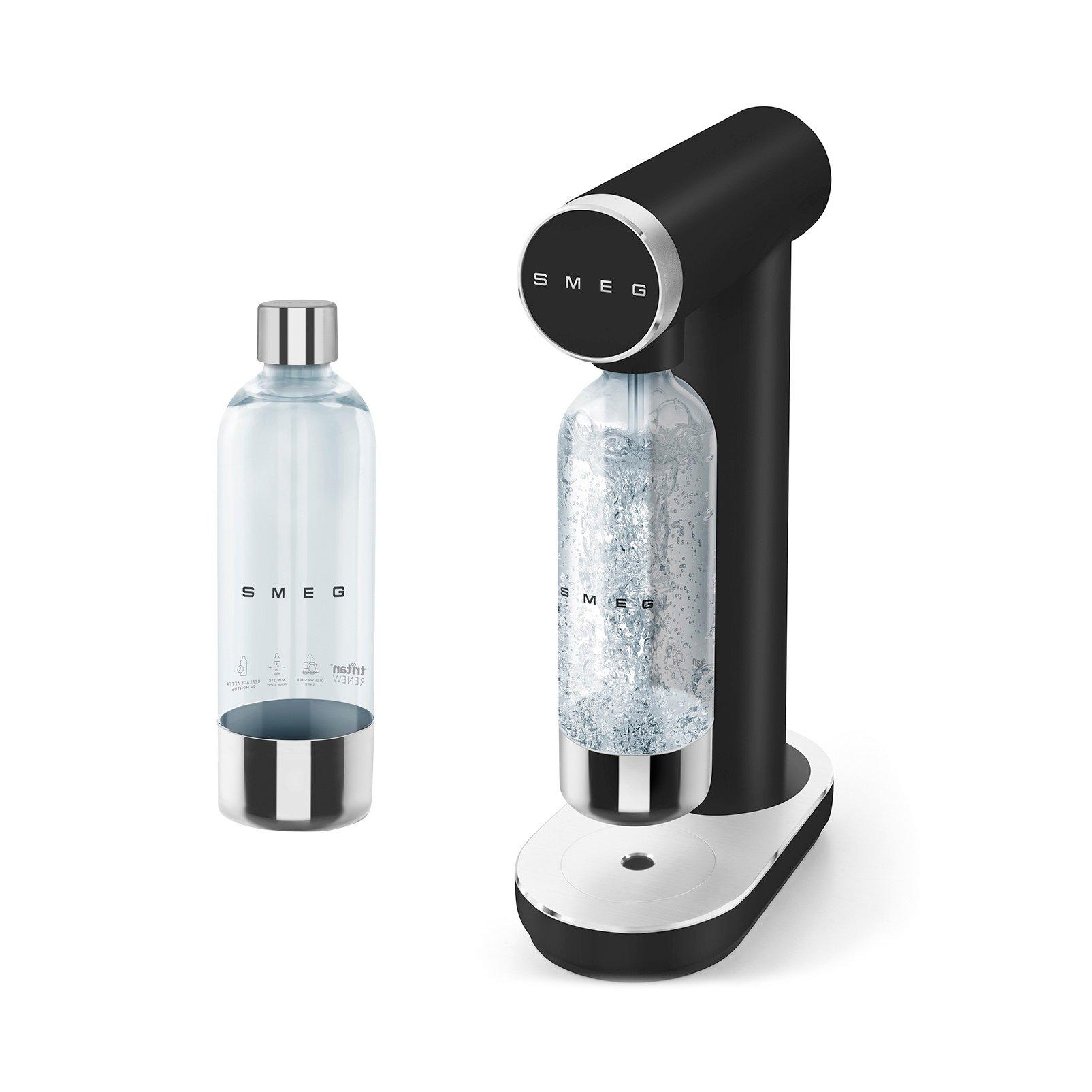 Black - Smeg - Soda Maker with Additional Reusable Bottle - 1