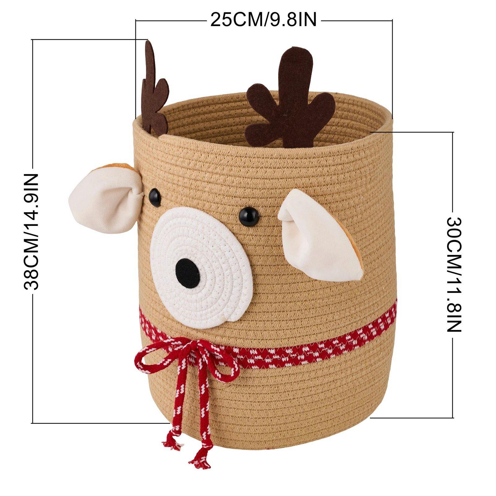Reindeer - LIFE IDEAS - Christmas Woven Storage Basket Organiser - 2