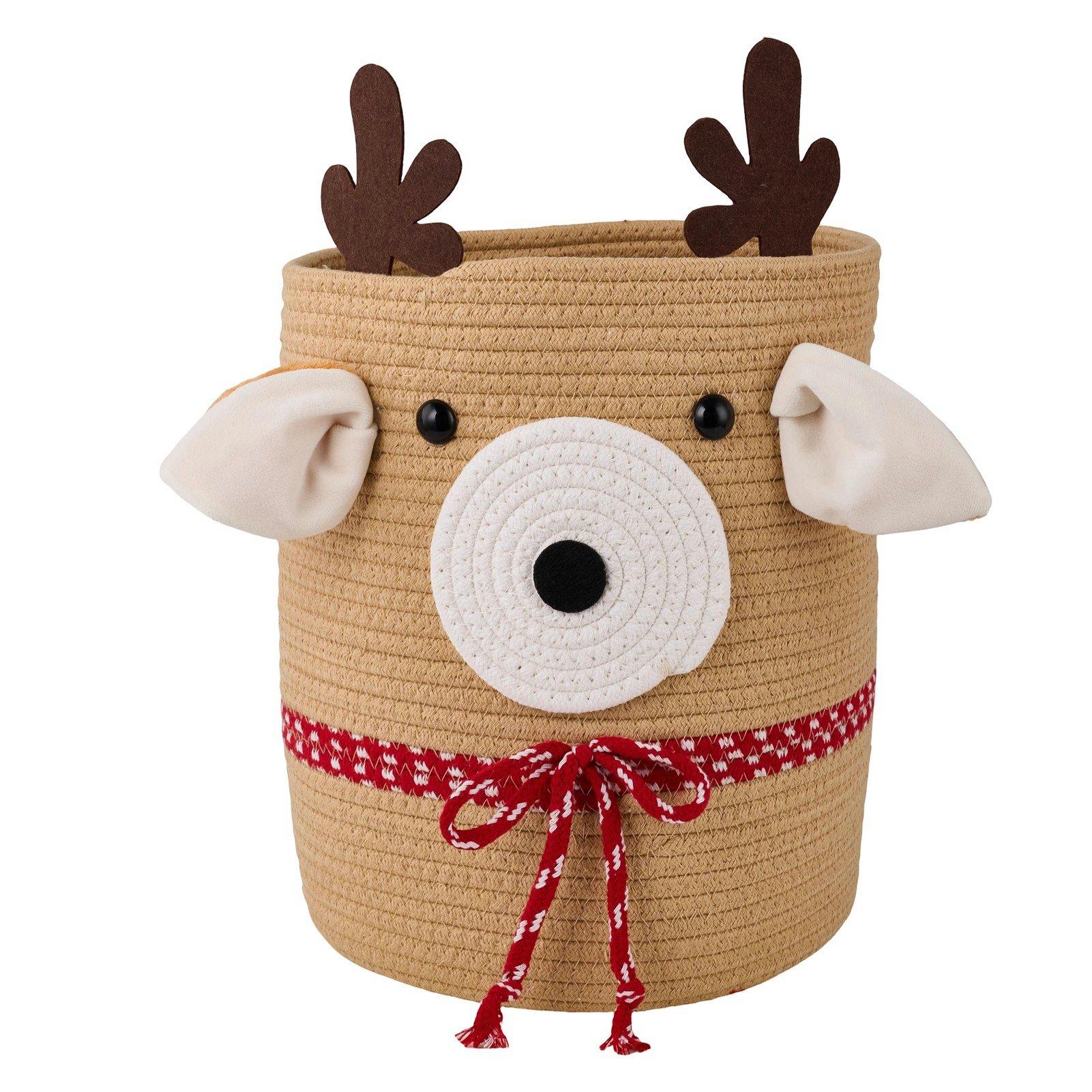 Reindeer - LIFE IDEAS - Christmas Woven Storage Basket Organiser - 3