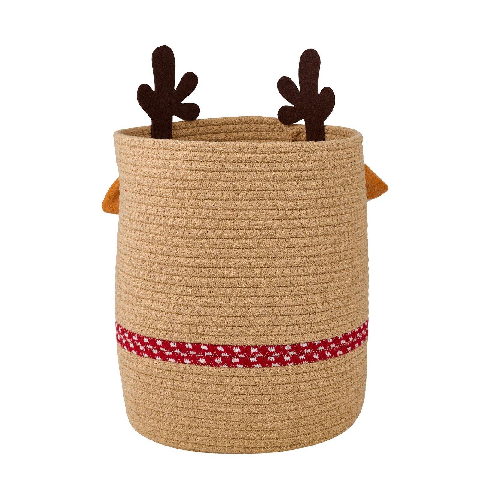 Reindeer - LIFE IDEAS - Christmas Woven Storage Basket Organiser - 4