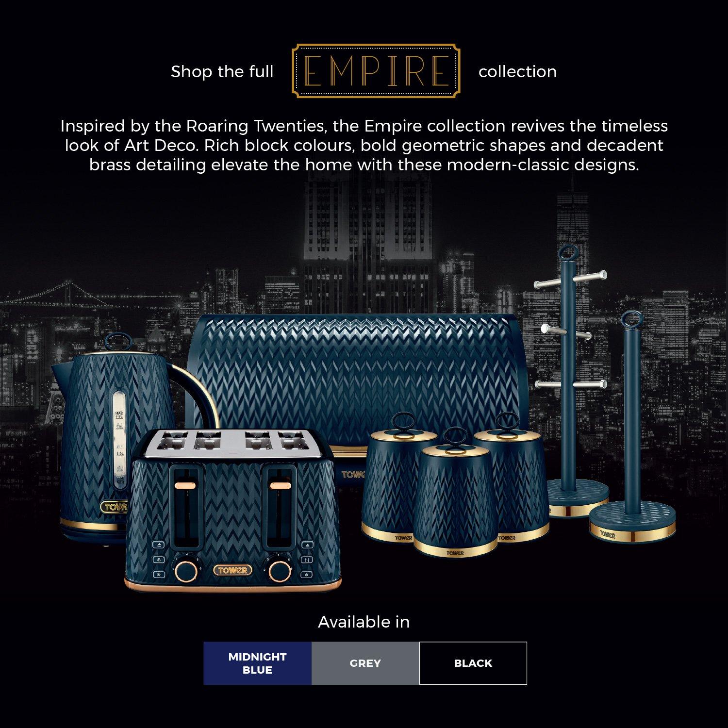 Midnight Blue - Tower - Empire 5 Piece Kitchen Set 1.7L Electric Kettle - 6