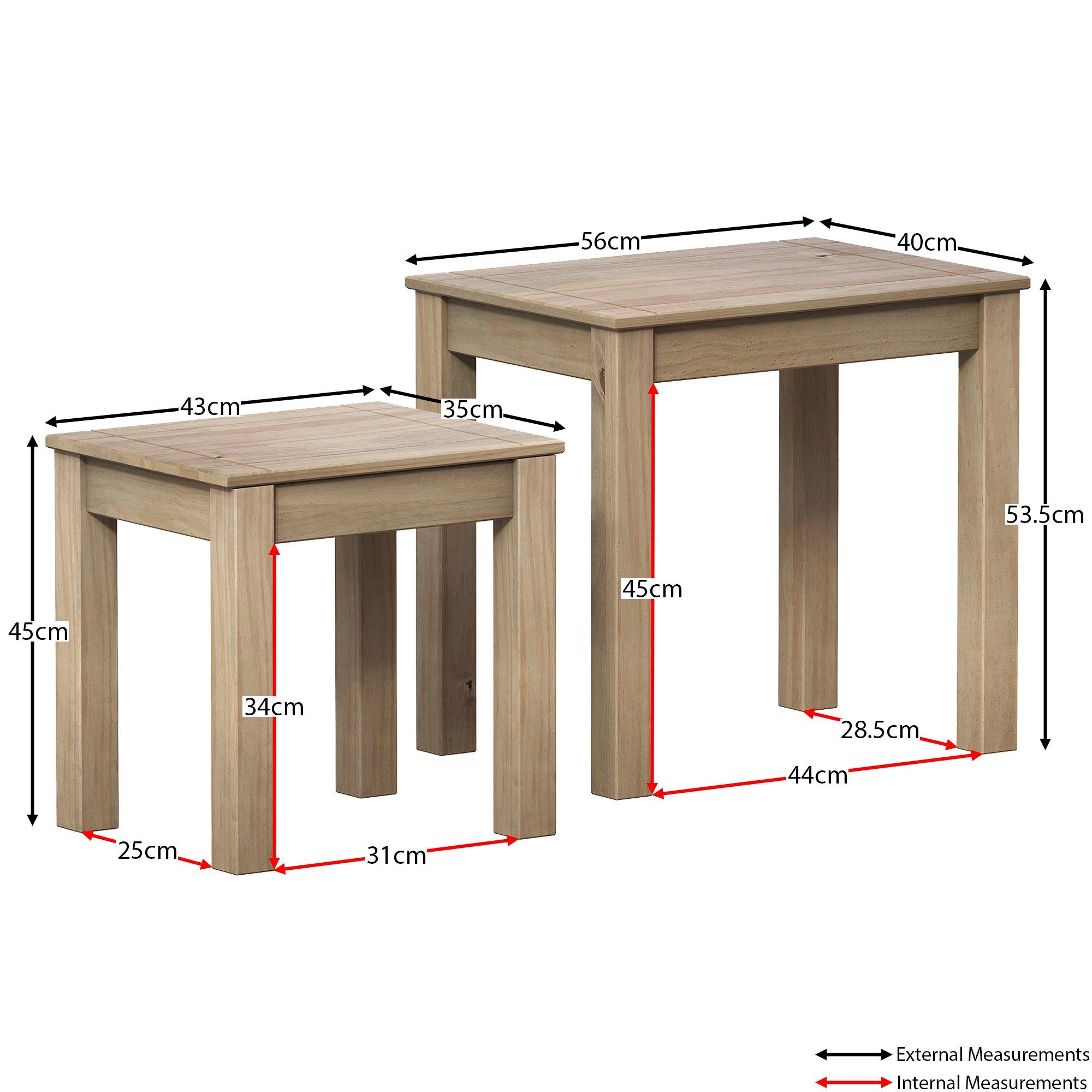 Pine - Lassic - Vida Designs Panama Nest Of 2 Tables - 2