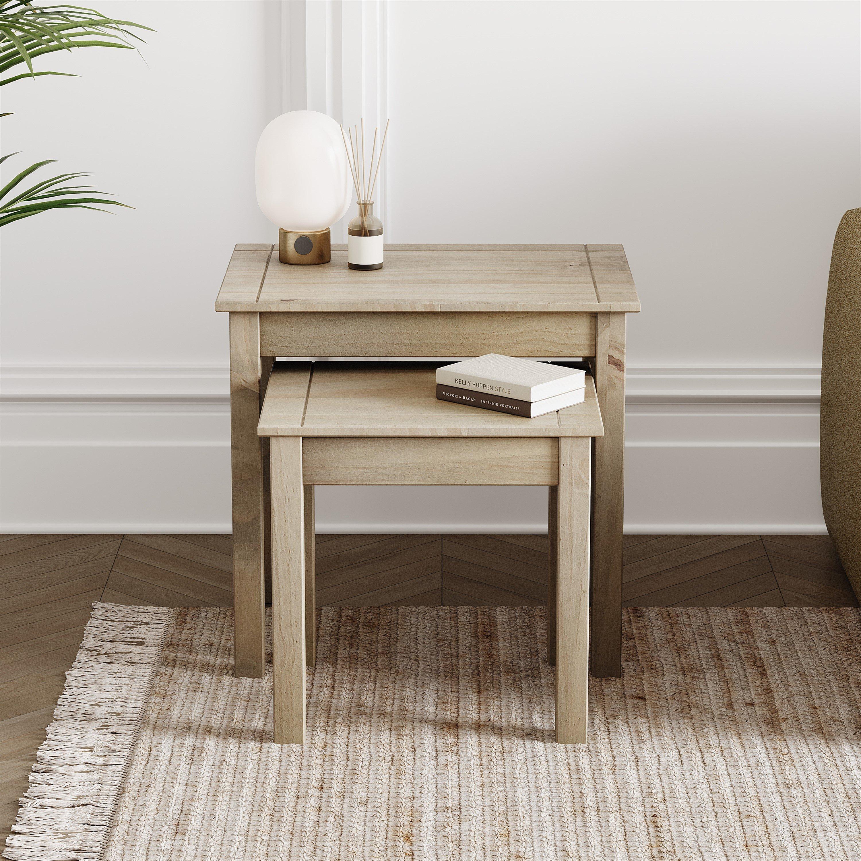 Pine - Lassic - Vida Designs Panama Nest Of 2 Tables - 3