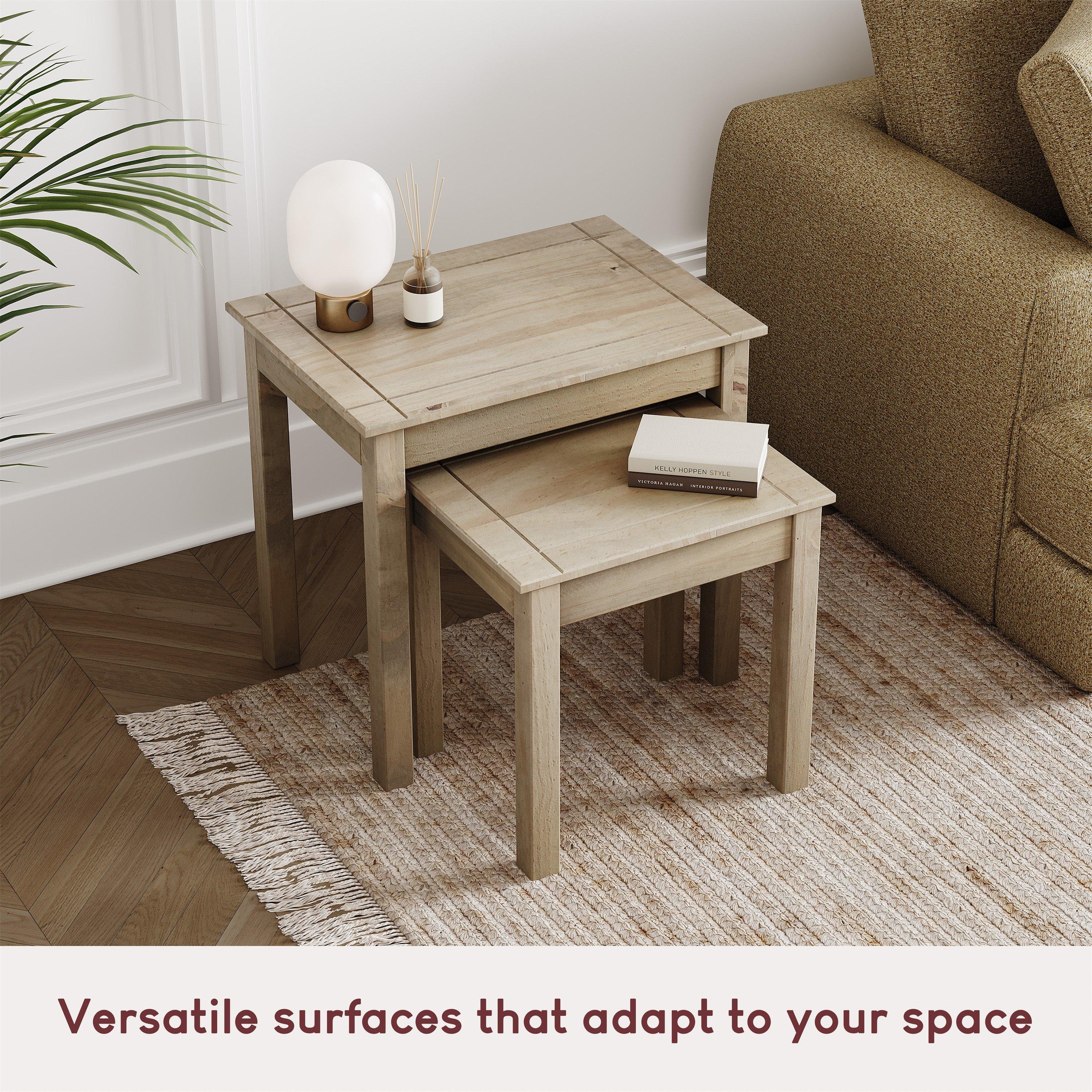 Pine - Lassic - Vida Designs Panama Nest Of 2 Tables - 5
