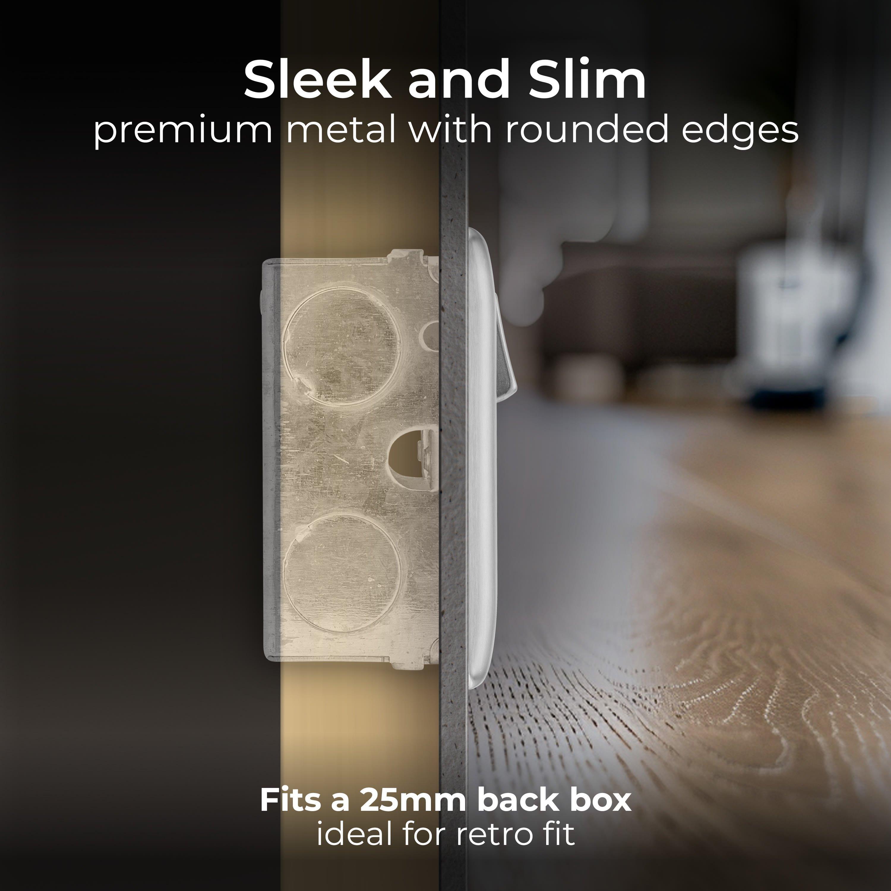 Brushed Steel - BG - BG Nexus Metal Double Socket USB A & C Ports - 6