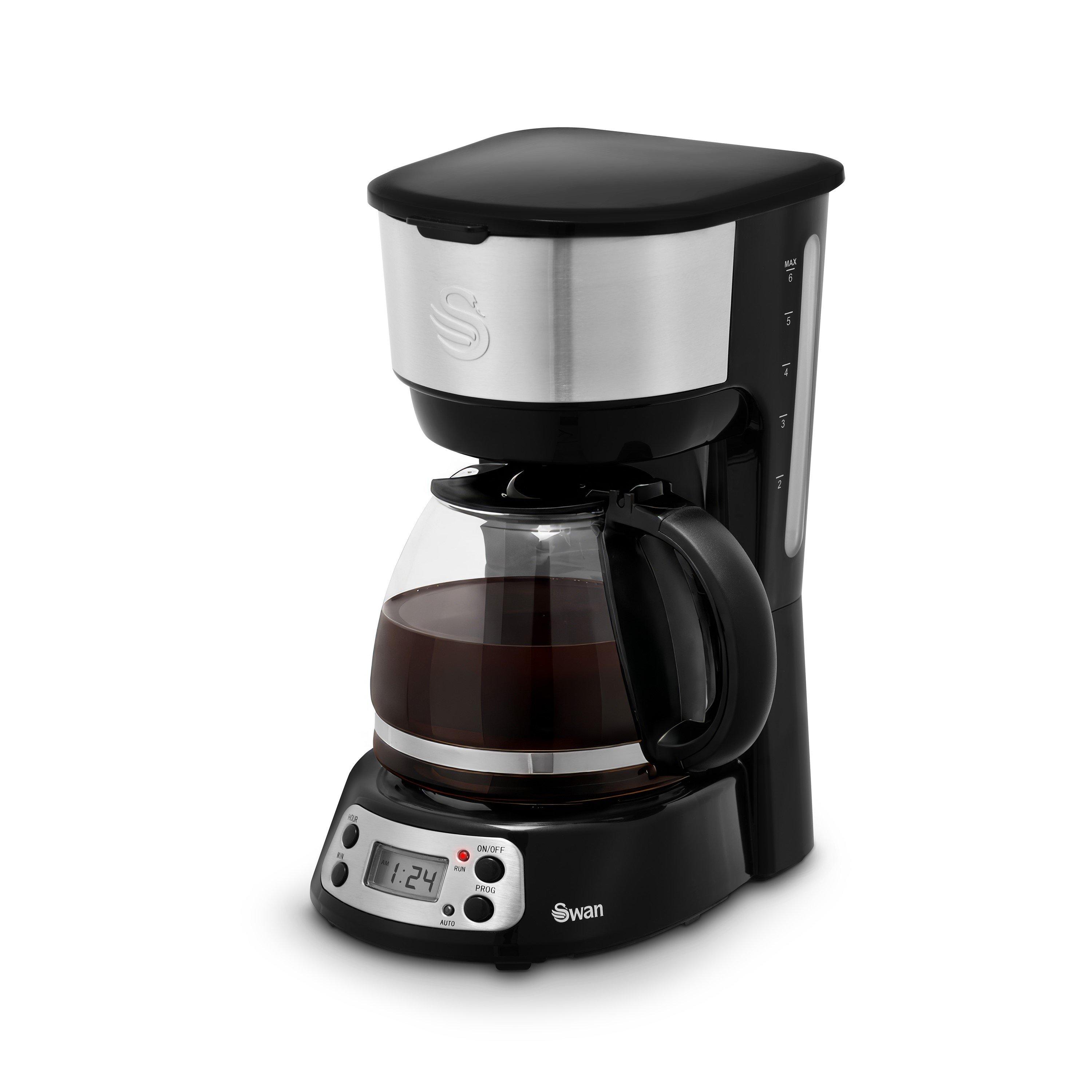 Black - Swan - Programmable Filter Coffee Machine 0.75L 6 Black - 1