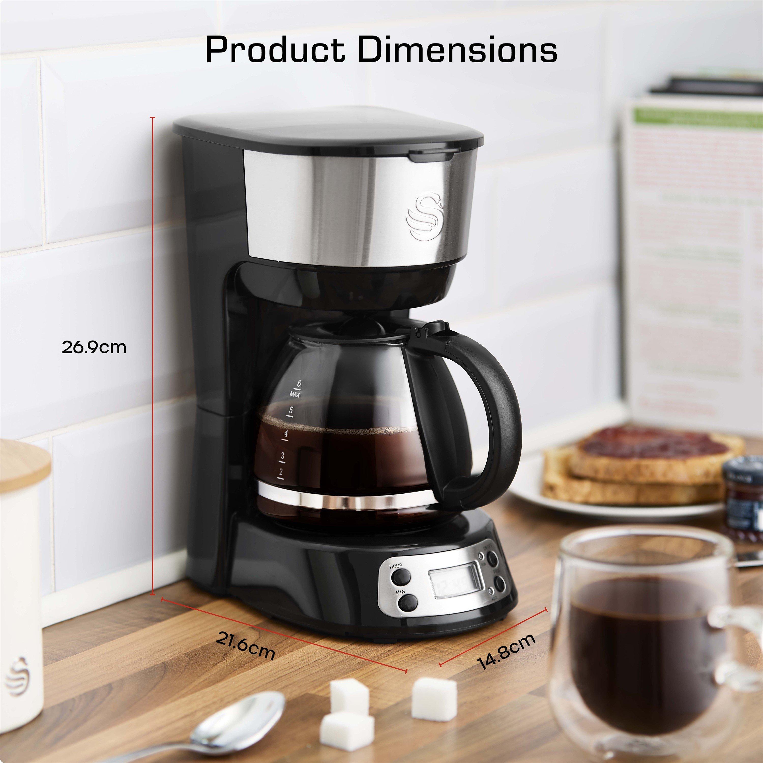 Black - Swan - Programmable Filter Coffee Machine 0.75L 6 Black - 6