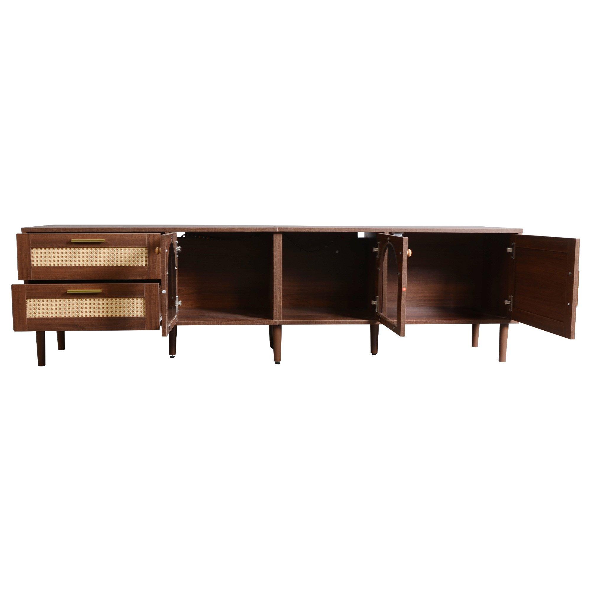 Brown - Urban Meuble - Brown Wood TV Stand with Ample Storage - 3