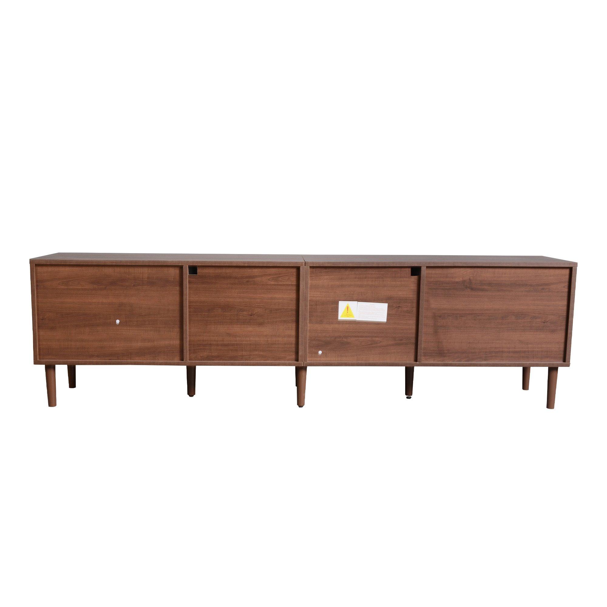 Brown - Urban Meuble - Brown Wood TV Stand with Ample Storage - 4