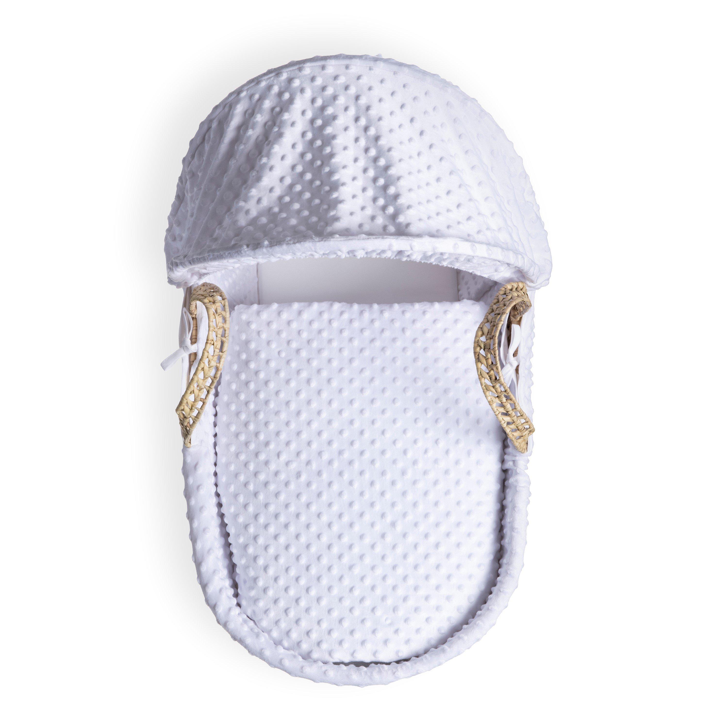 White/Natural - Clair De Lune - Clair de Lune Dimple Palm Moses Basket With Stand - 4