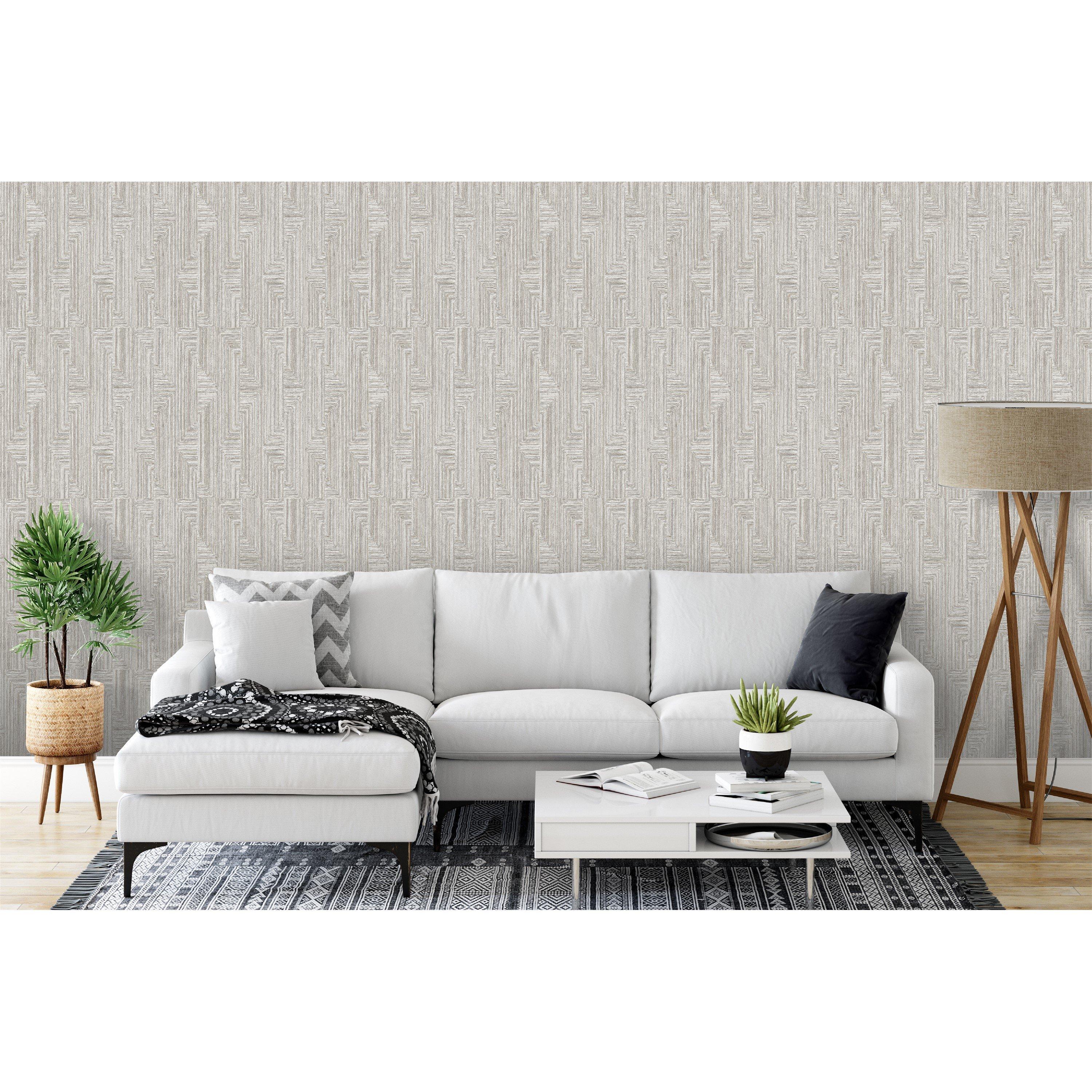 Grey - Design ID - DID Retro String Motif Grey Wallpaper - 2