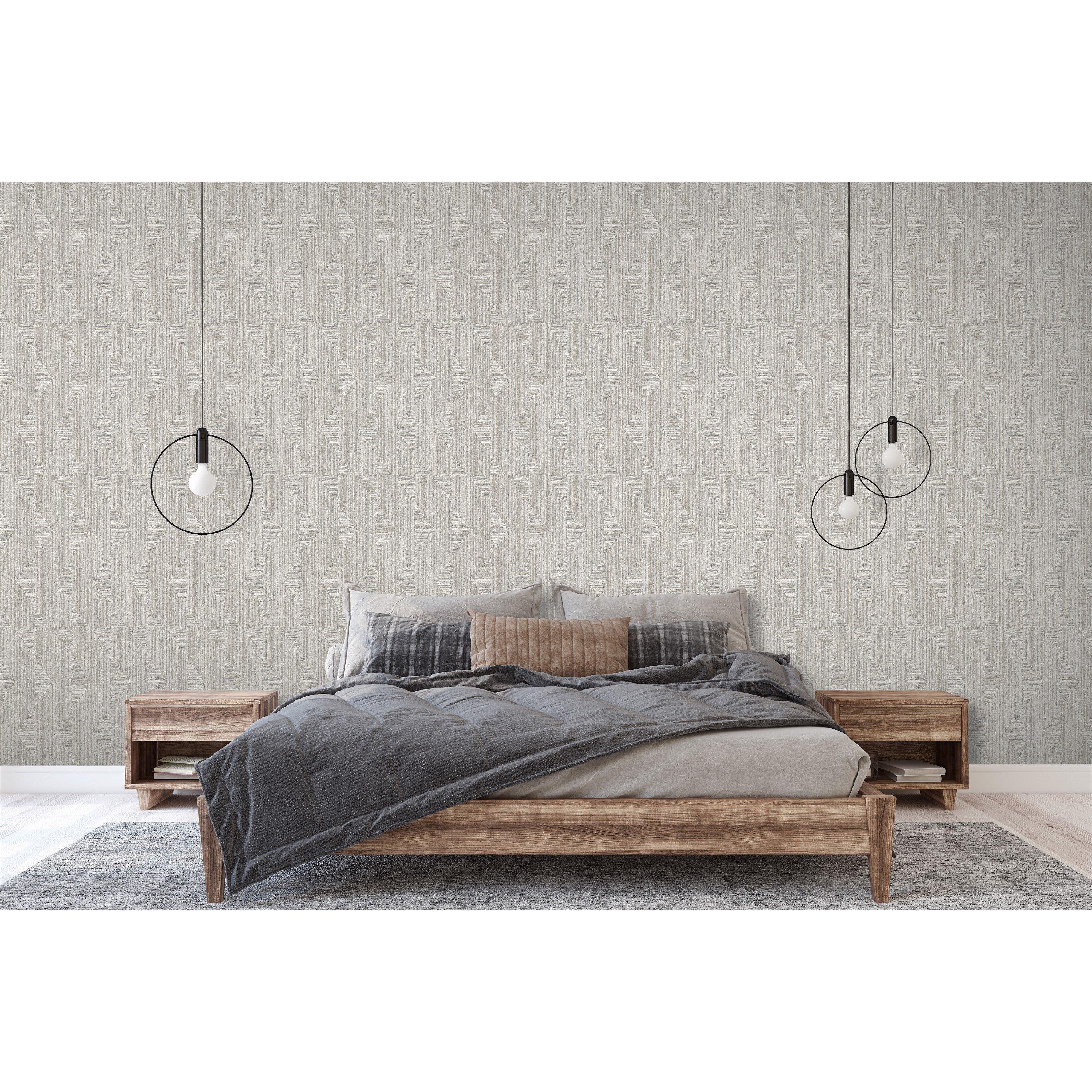 Grey - Design ID - DID Retro String Motif Grey Wallpaper - 3