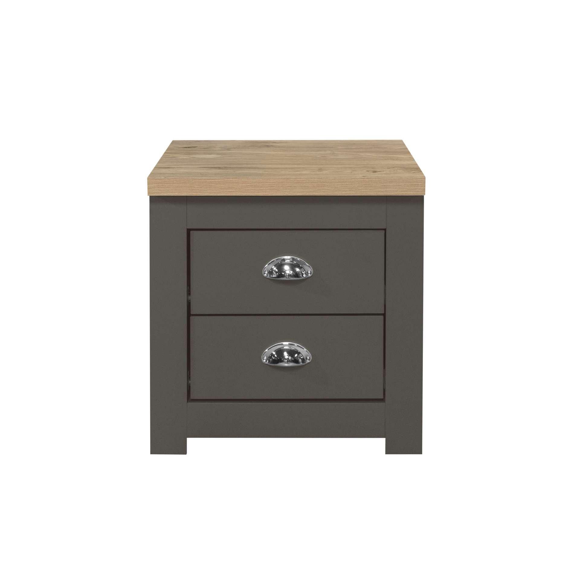 Grey - Birlea - Highgate 2 Drawer Bedside - 4
